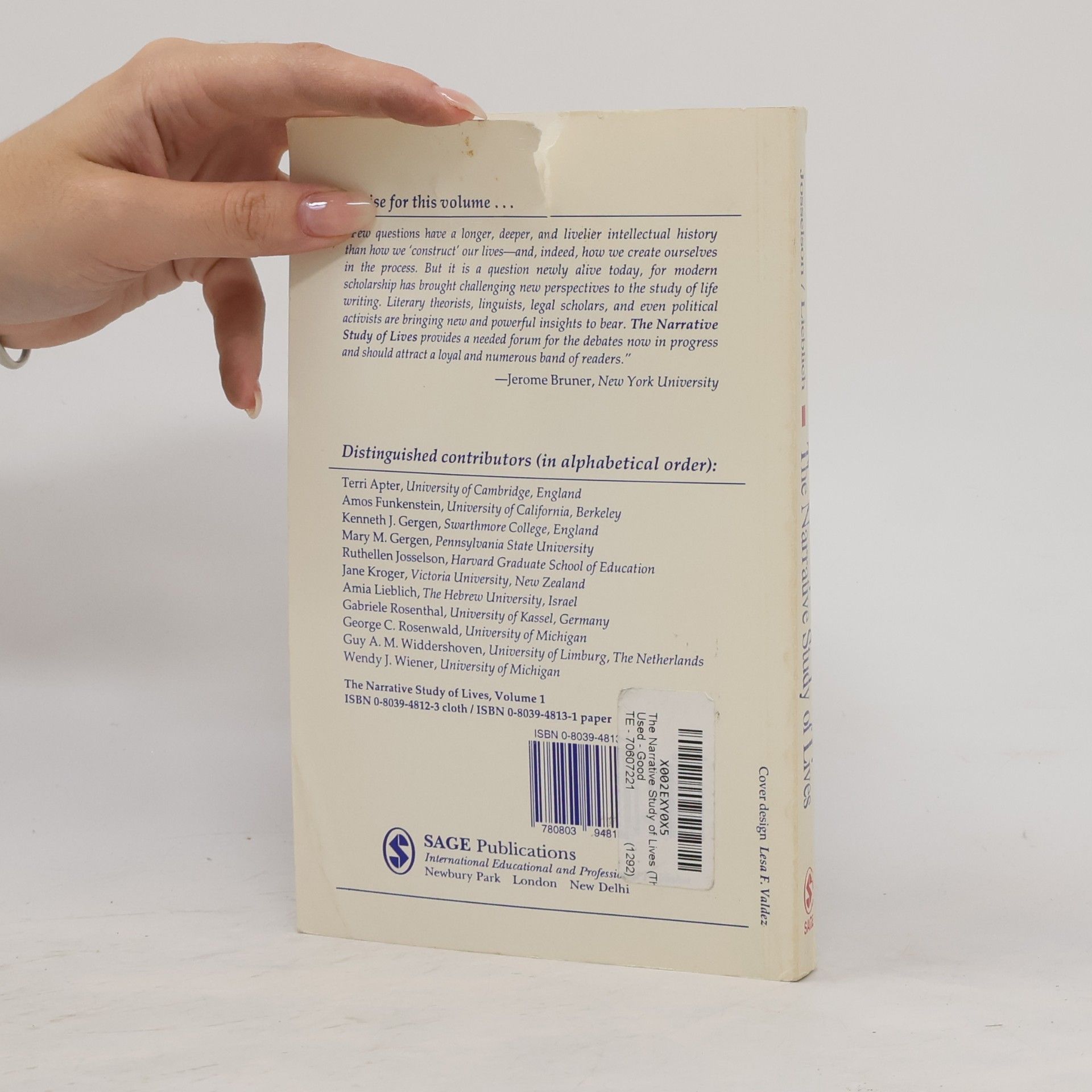 Ruthellen Josselson The Narrative Study of Lives series - 1: The Narrative Study of Lives