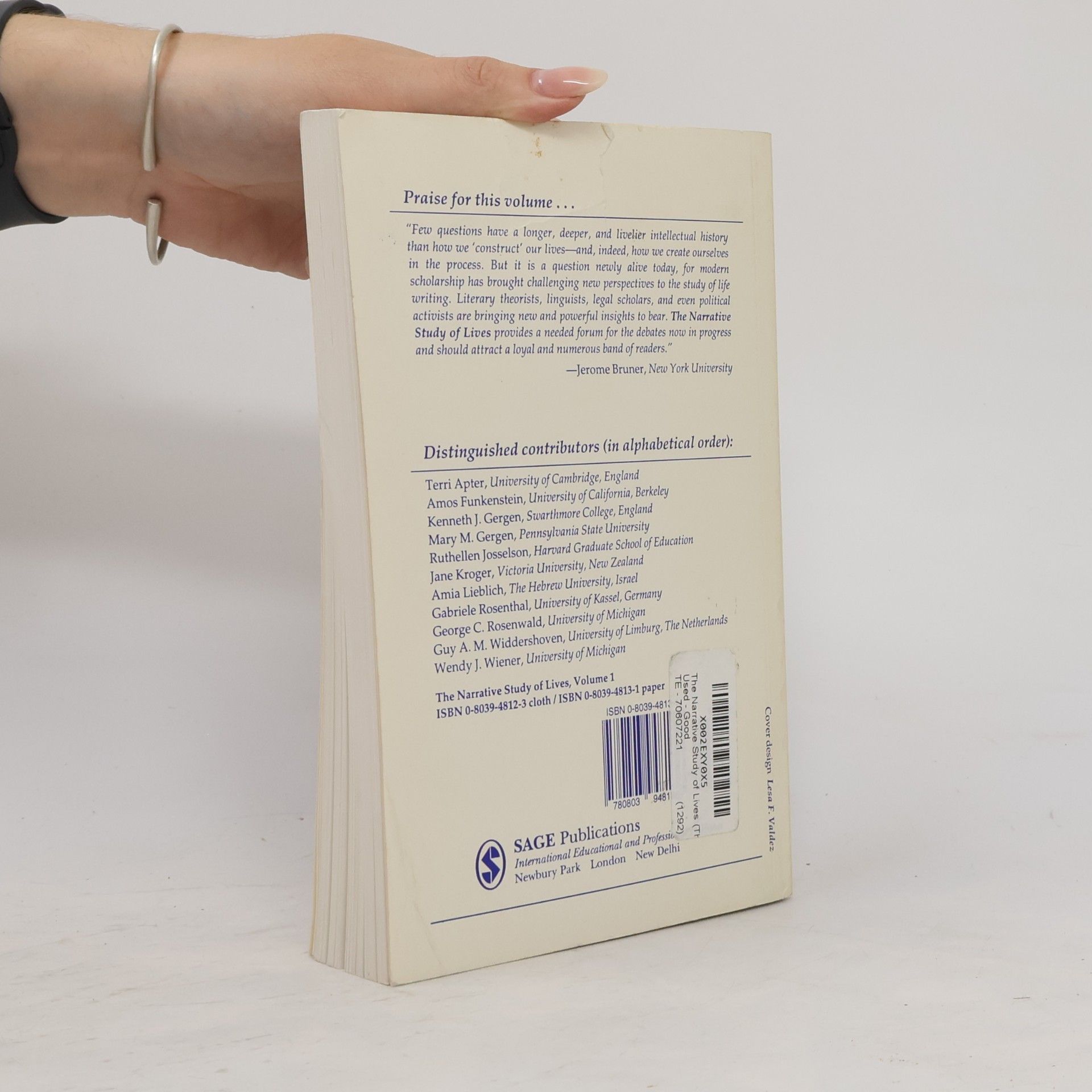 Ruthellen Josselson The Narrative Study of Lives series - 1: The Narrative Study of Lives