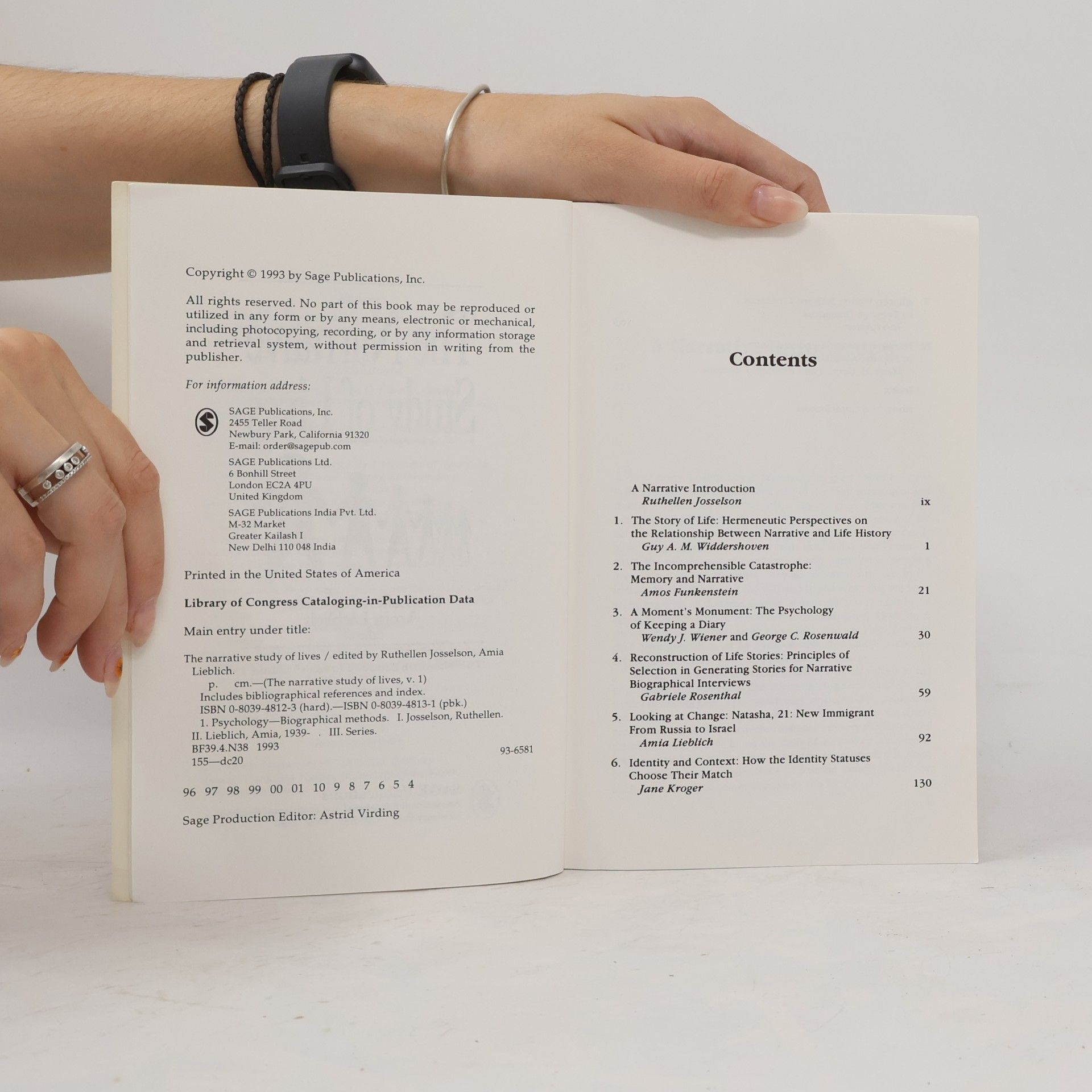 Ruthellen Josselson The Narrative Study of Lives series - 1: The Narrative Study of Lives
