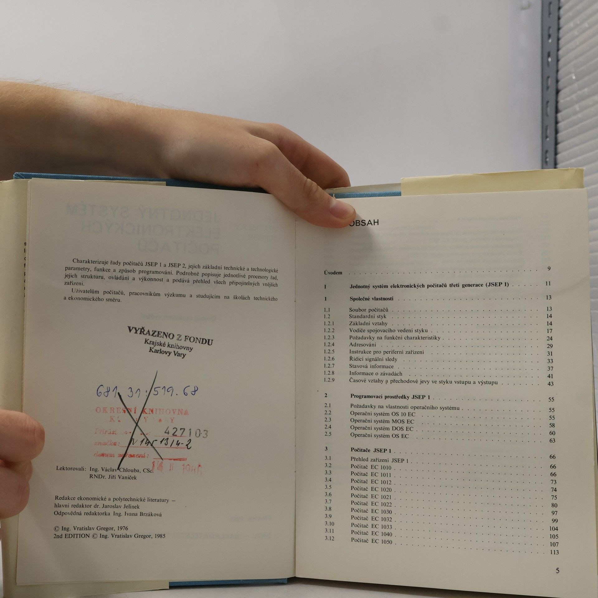 Vratislav Gregor Jednotný systém elektronických počítačů - JSEP 1 a JSEP 2