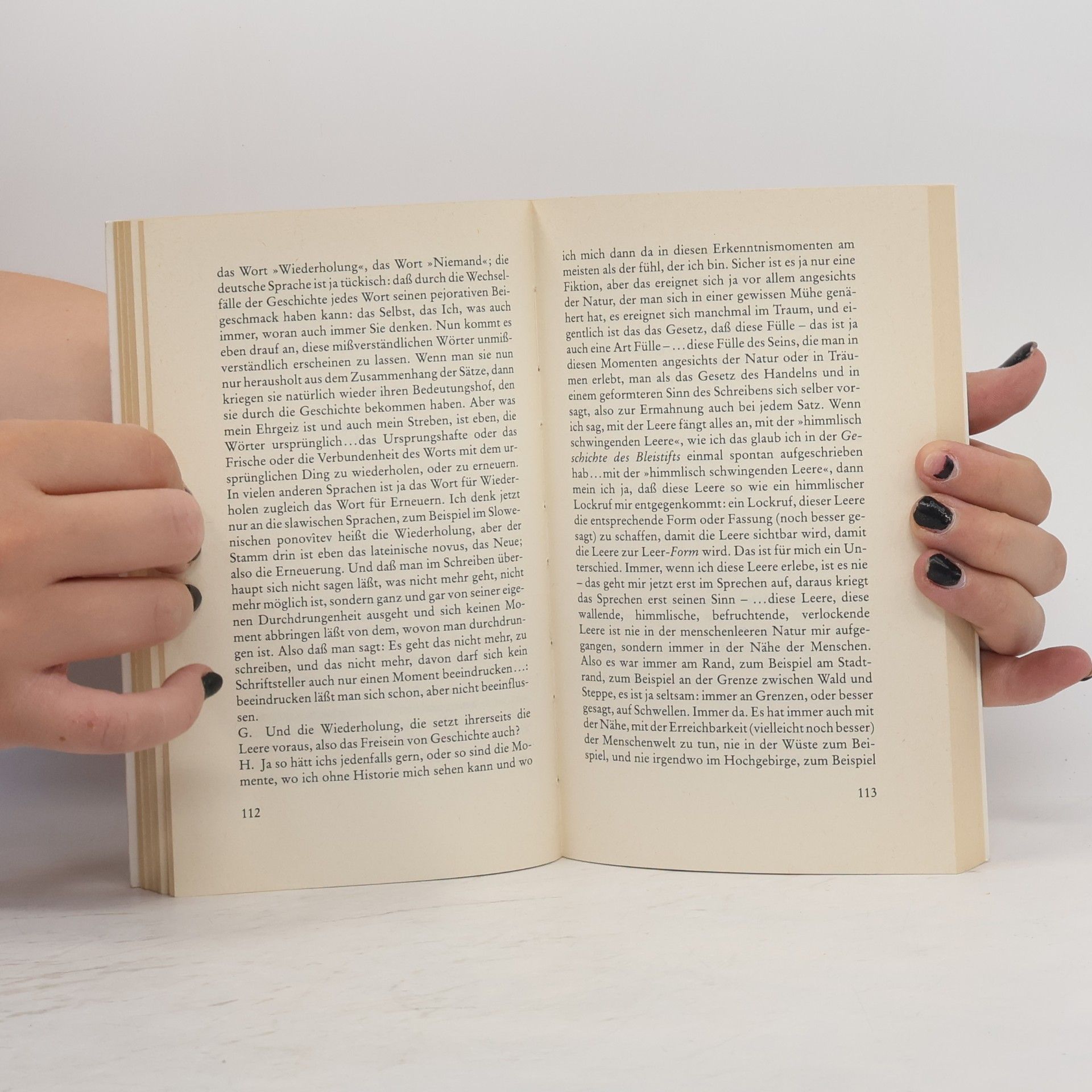 Peter Handke Aber ich lebe nur von den Zwischenräumen