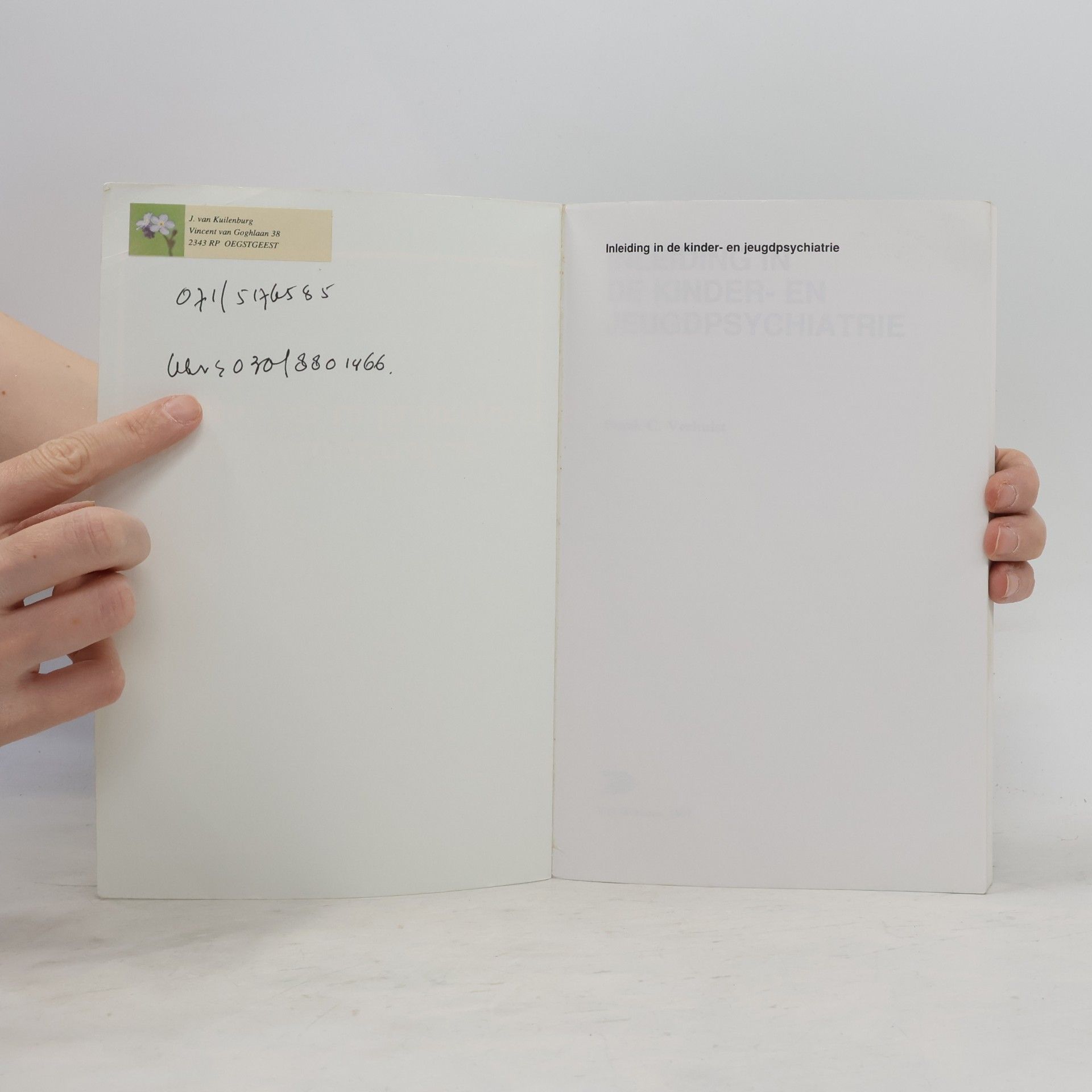 Frank C. Verhulst Inleiding in de kinder- en jeugdpsychiatrie