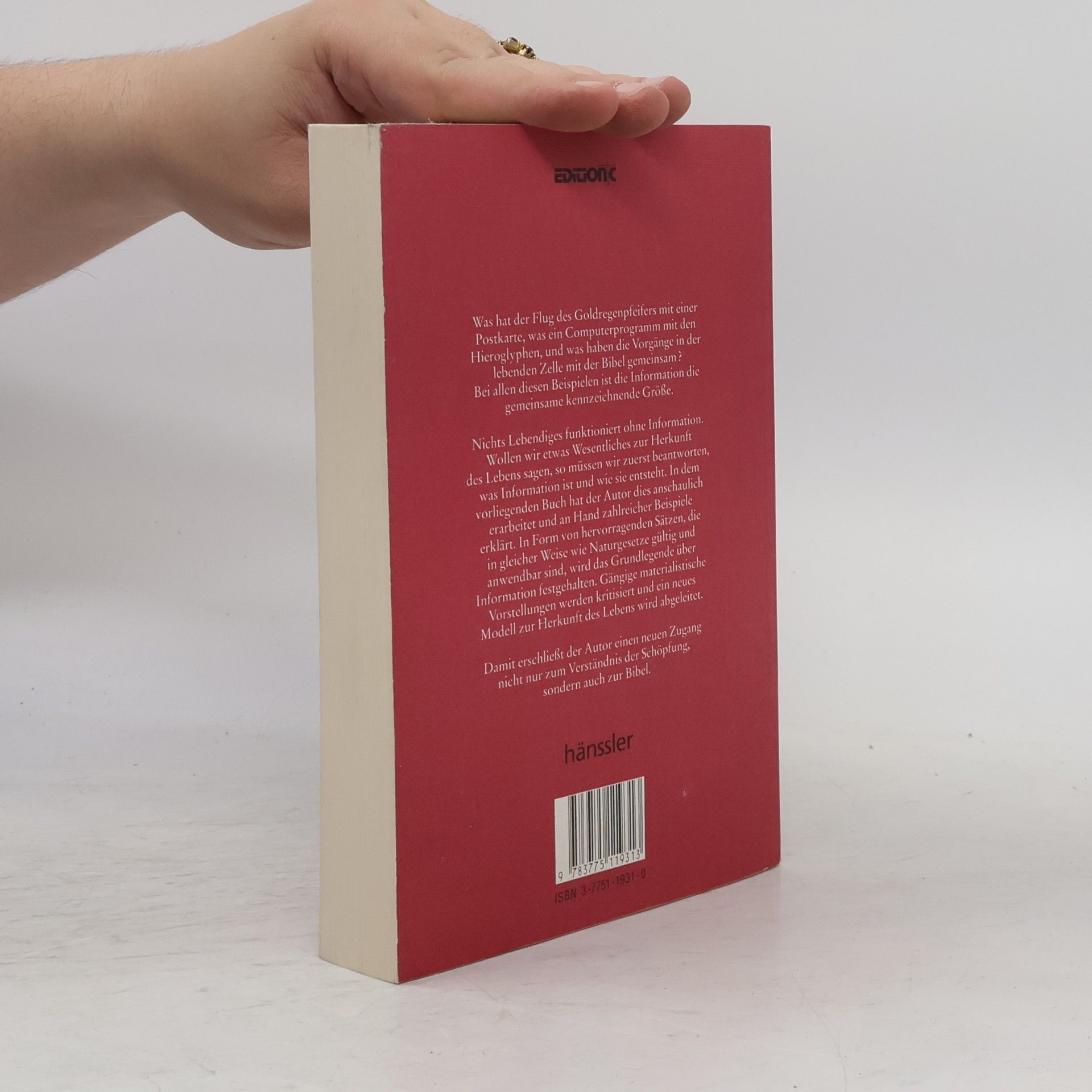 Werner Gitt Edition C. Unterreihe C - Allgemeine Themen: Am Anfang war die Information