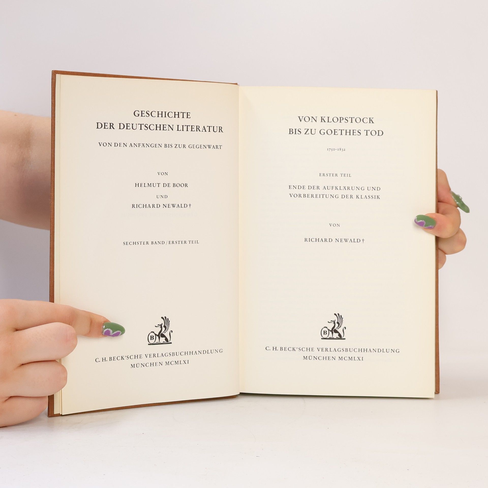 Richard Newald Geschichte der deutschen Literatur 6/1