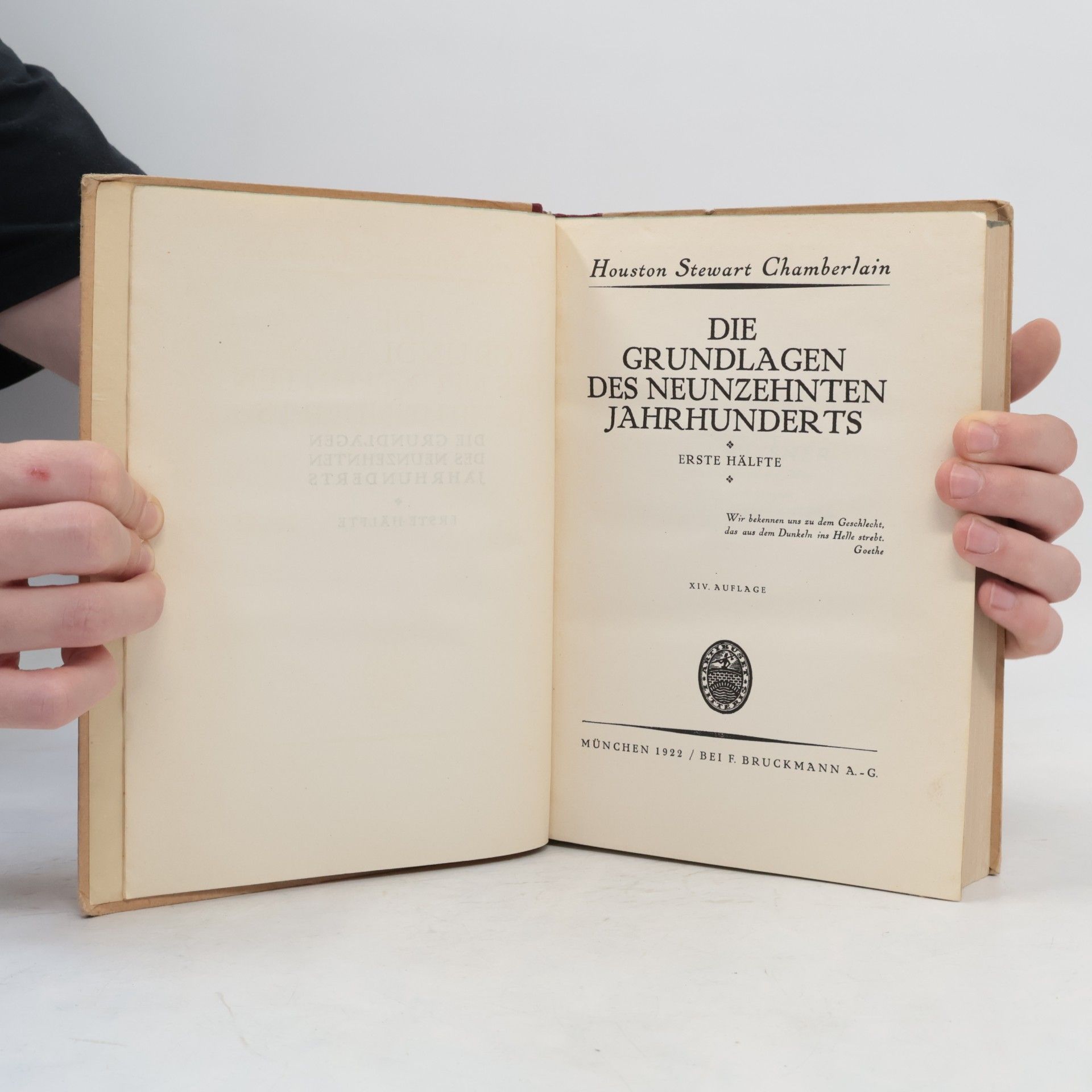 Houston Stewart Chamberlain Die Grundlagen des XIX. Jahrhunderts. I. Hälfte