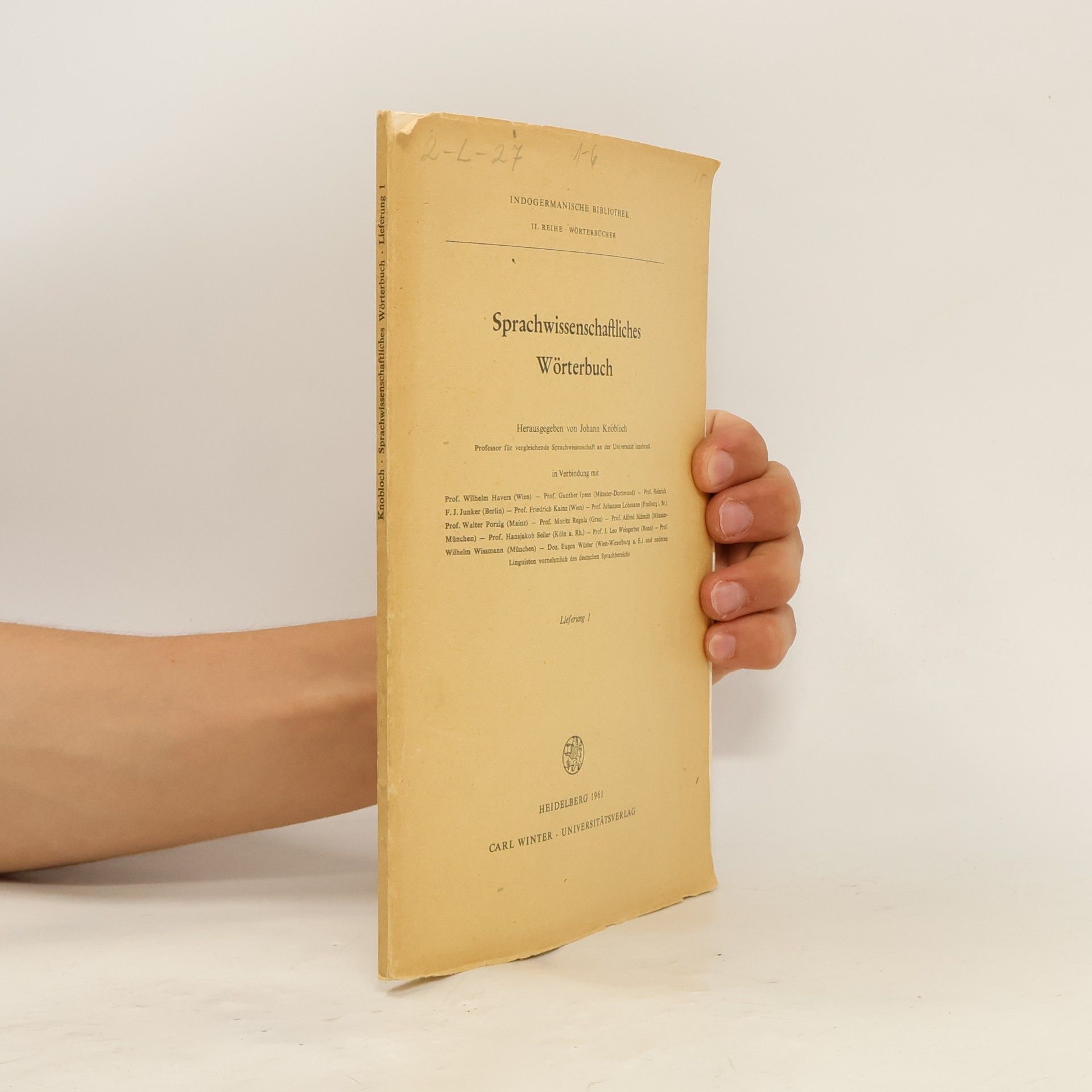 Johann Knobloch Sprachwissenschaftliches Wörterbuch