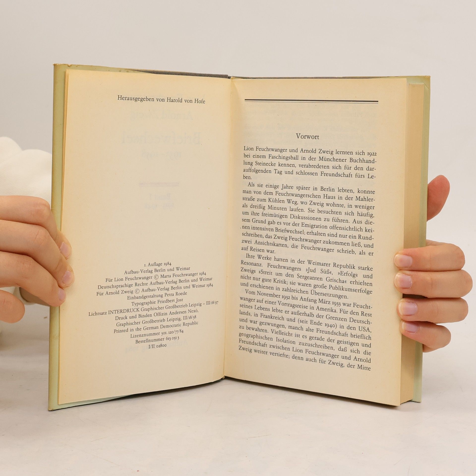 Arnold Zweig Briefwechsel 1933 - 1958 I.