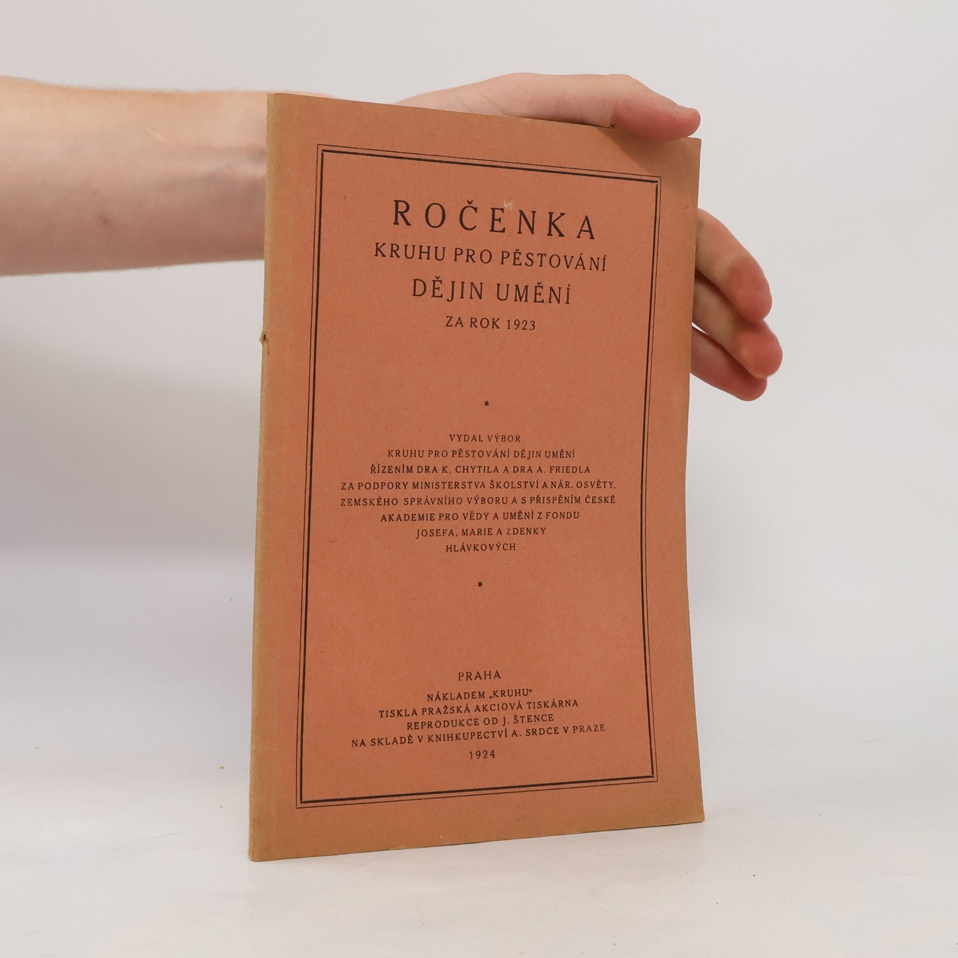 Kolektív autorov Ročenka Kruhu pro pěstování dějin umění za rok 1923