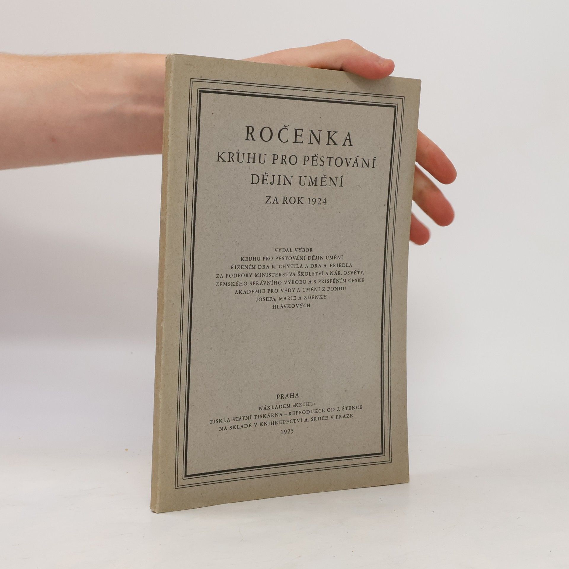 Kolektív autorov Ročenka Kruhu pro pěstování dějin umění za rok 1924