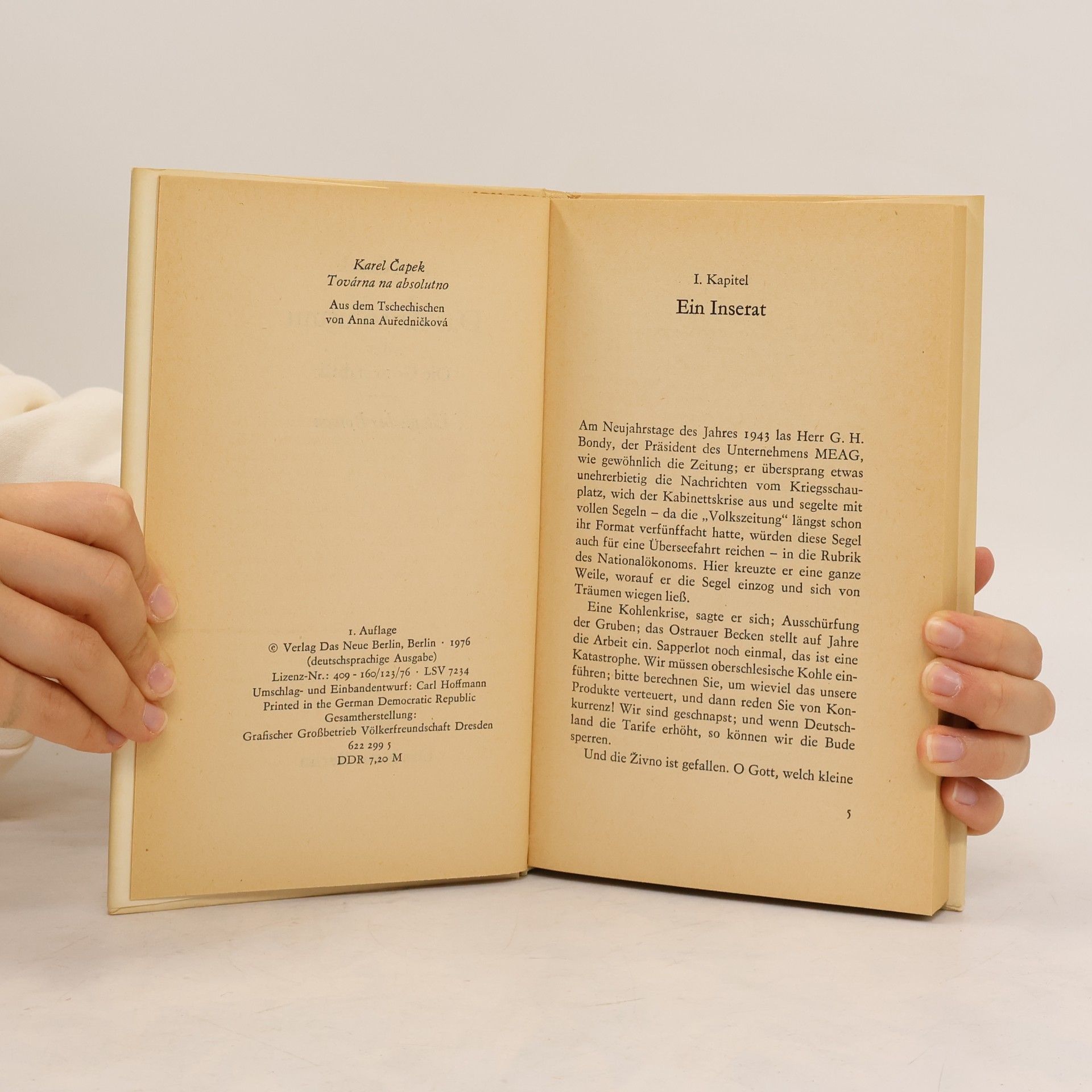 Karel Čapek Das Absolutum