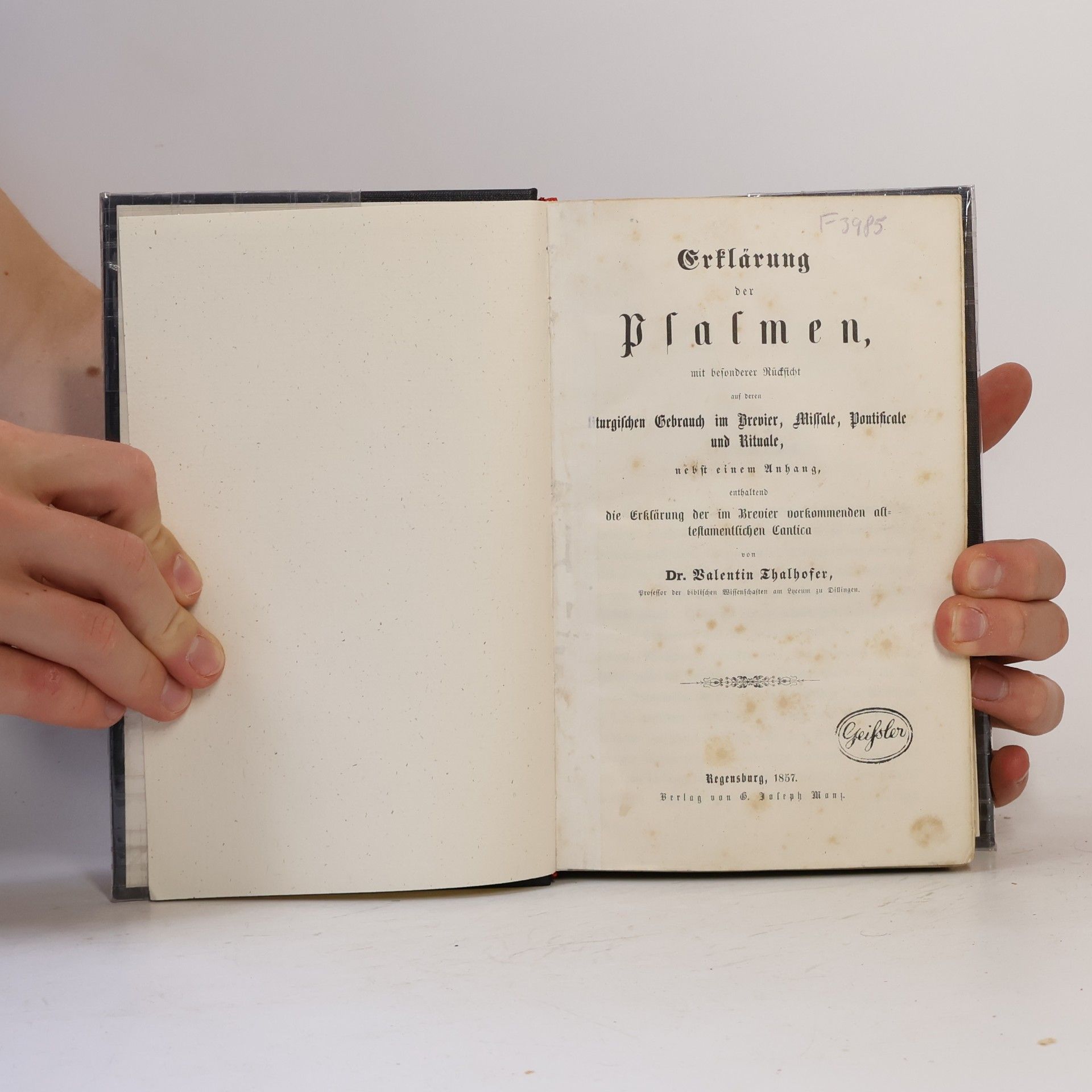 Valentin Thalhofer Erklärung der Psalmen