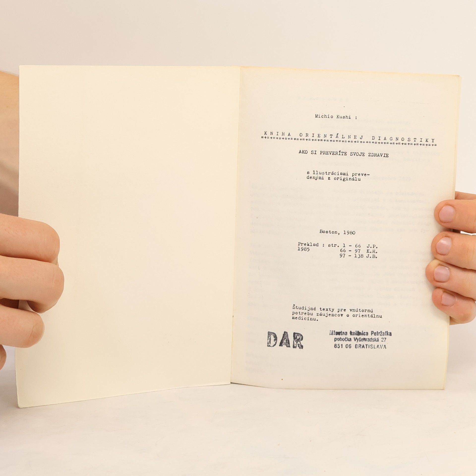 Michio Kushi Kniha orientálnej diagnostiky