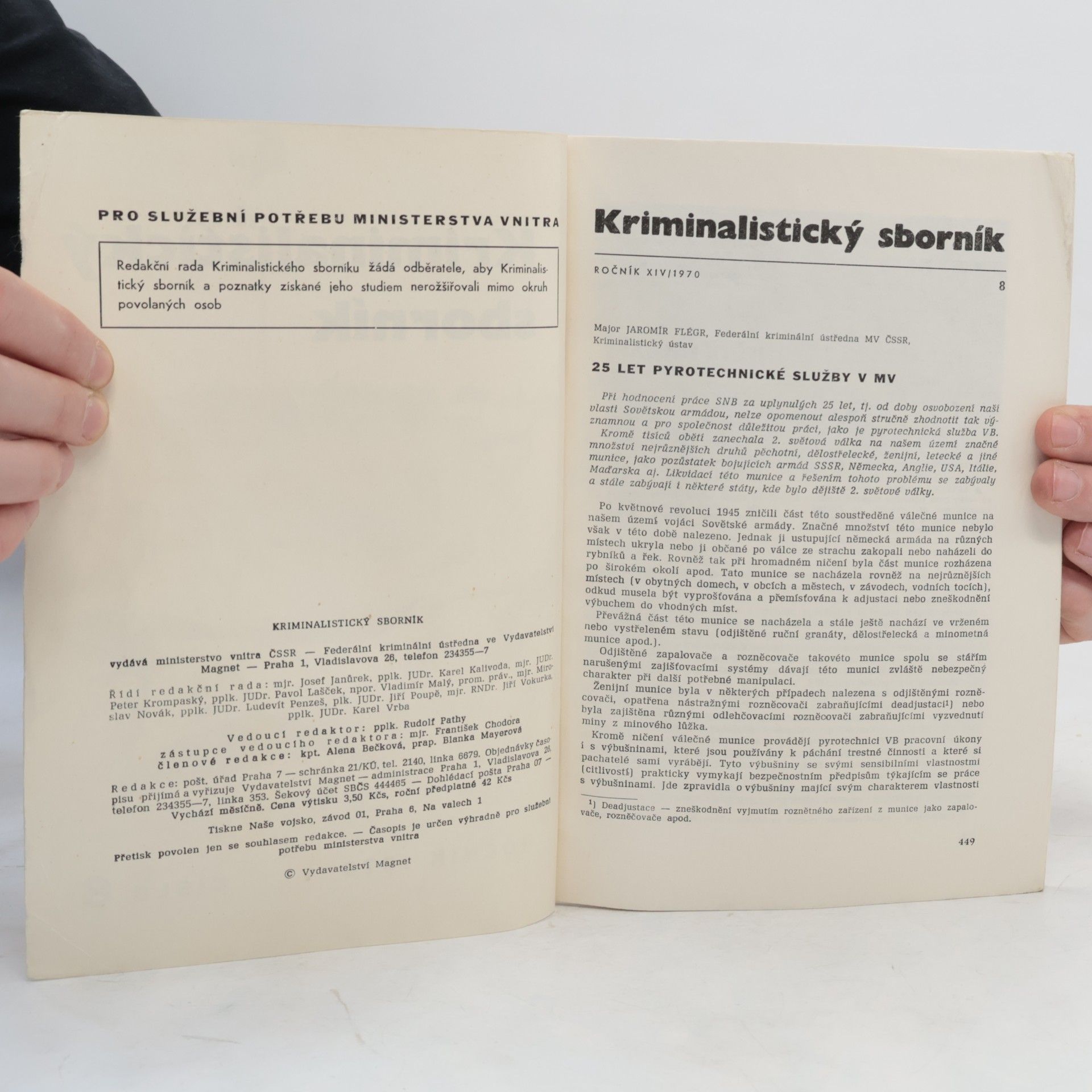 Kolektív autorov Kriminalistický sborník 8/1970