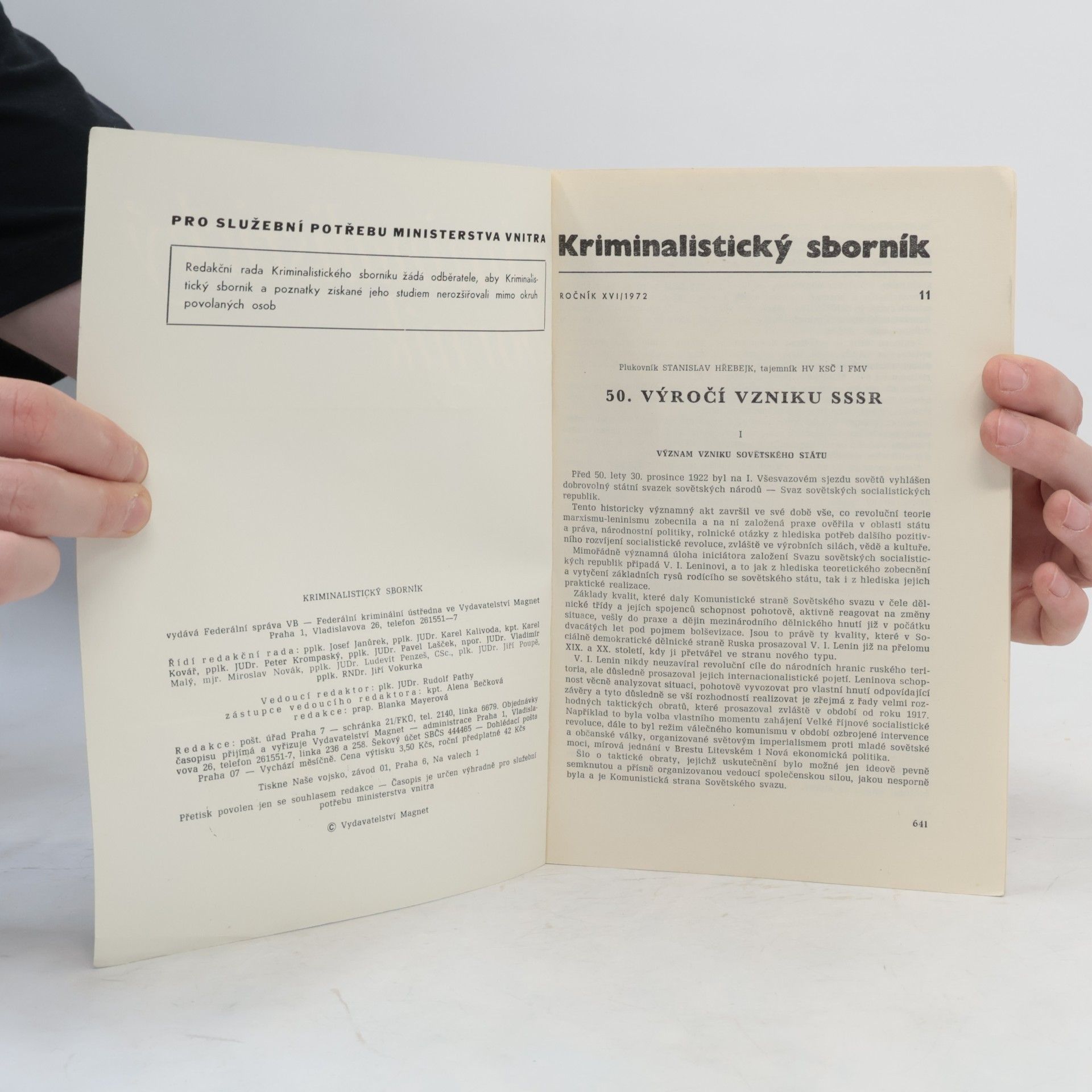 Kolektív autorov Kriminalistický sborník 11/1972
