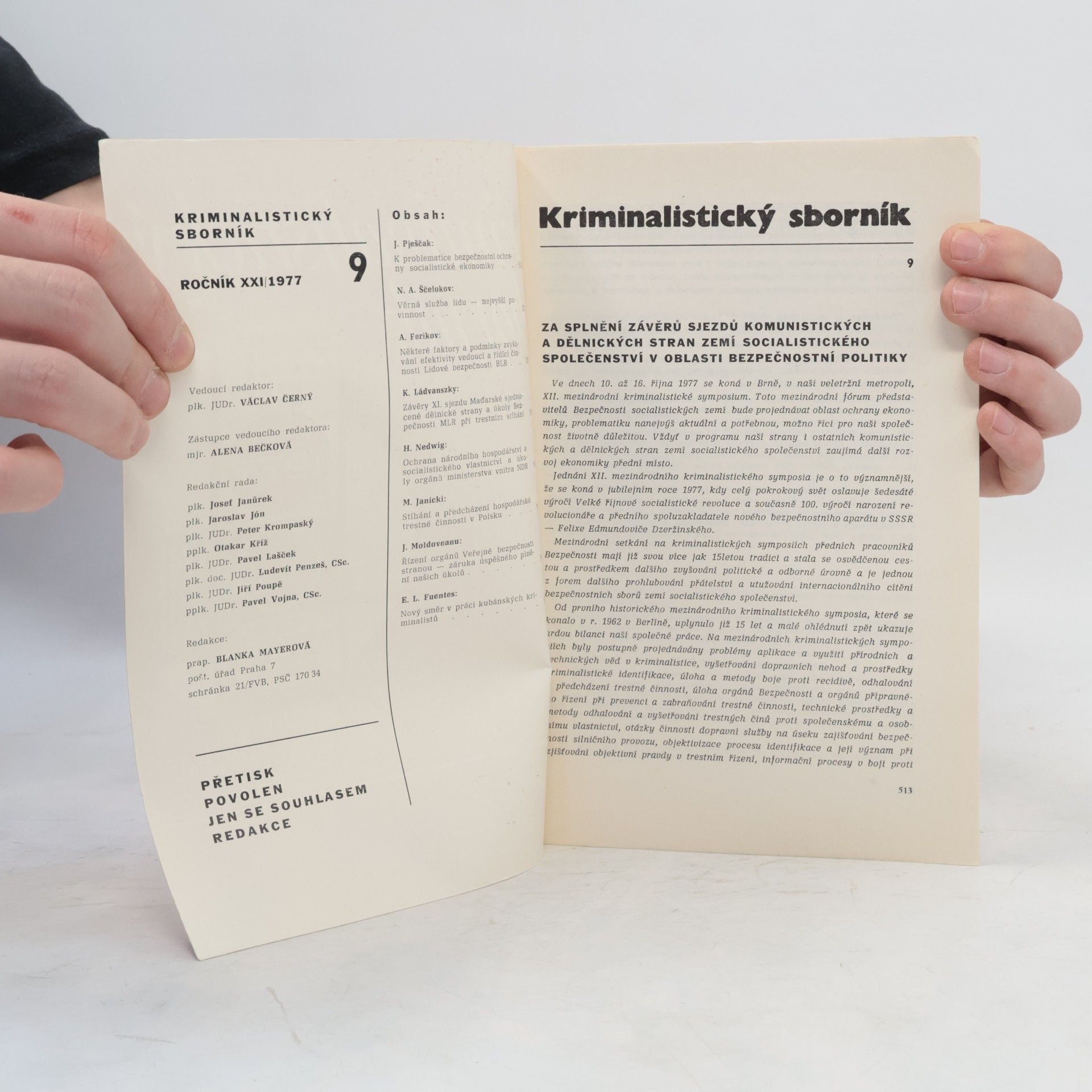 kolektiv Kriminalistický sborník 9/77