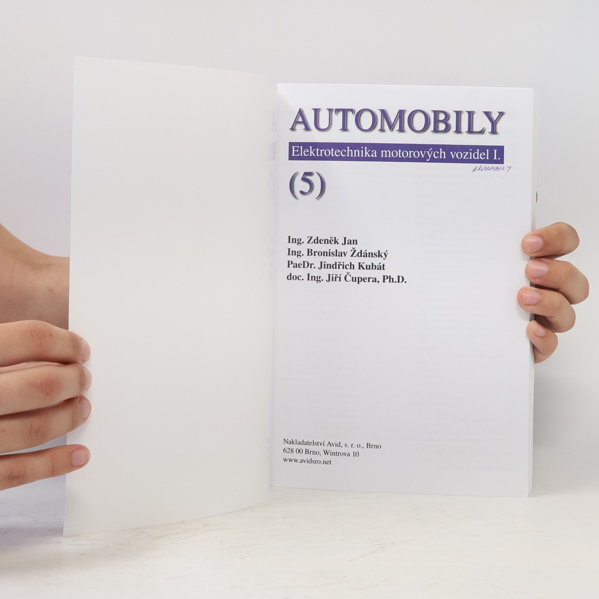 Jiří Čupera Automobily. (5), Elektrotechnika motorových vozidel I.