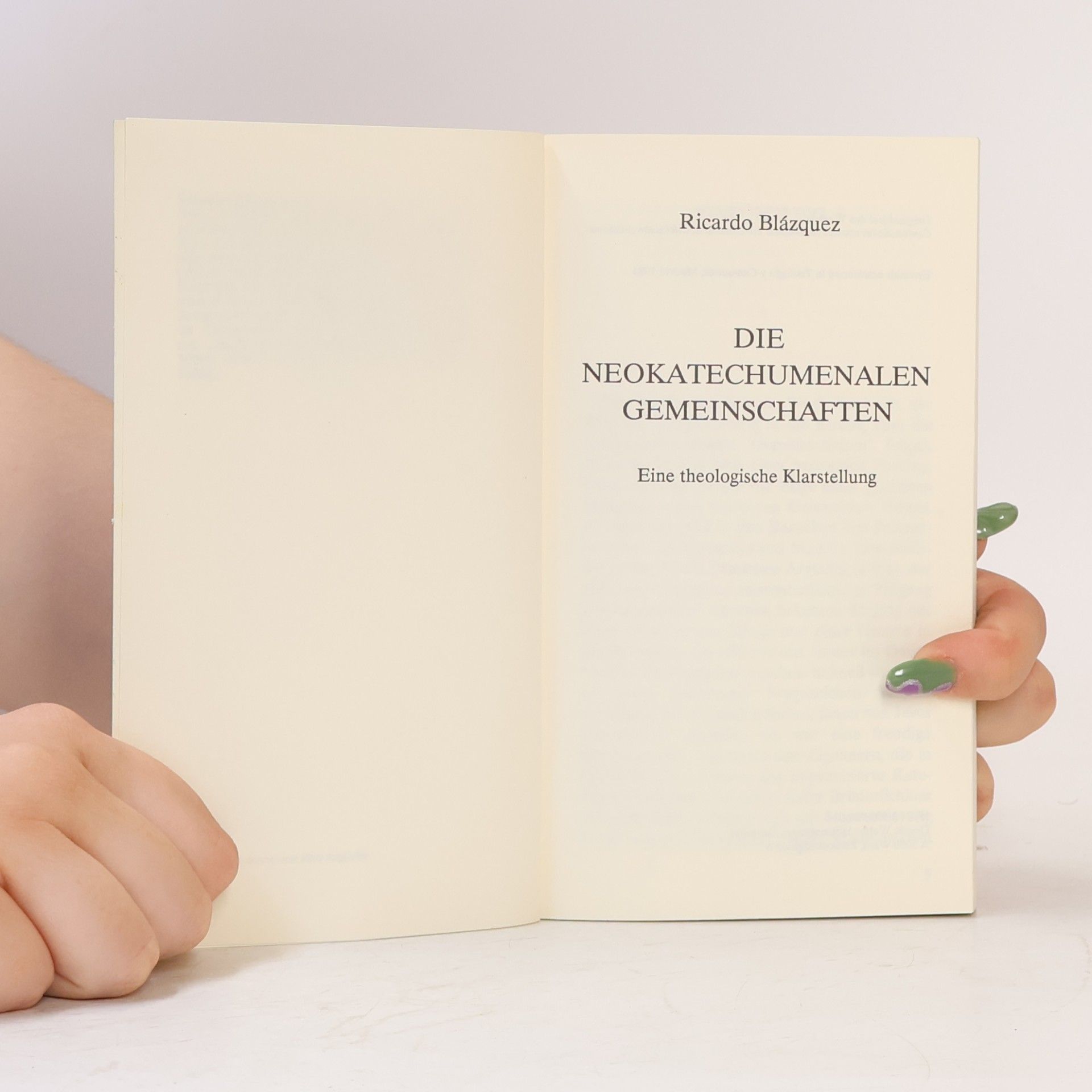 Blázquez Ricardo Die neokatechumenalen Gemeinschaften. Eine theologische Klarstellung.