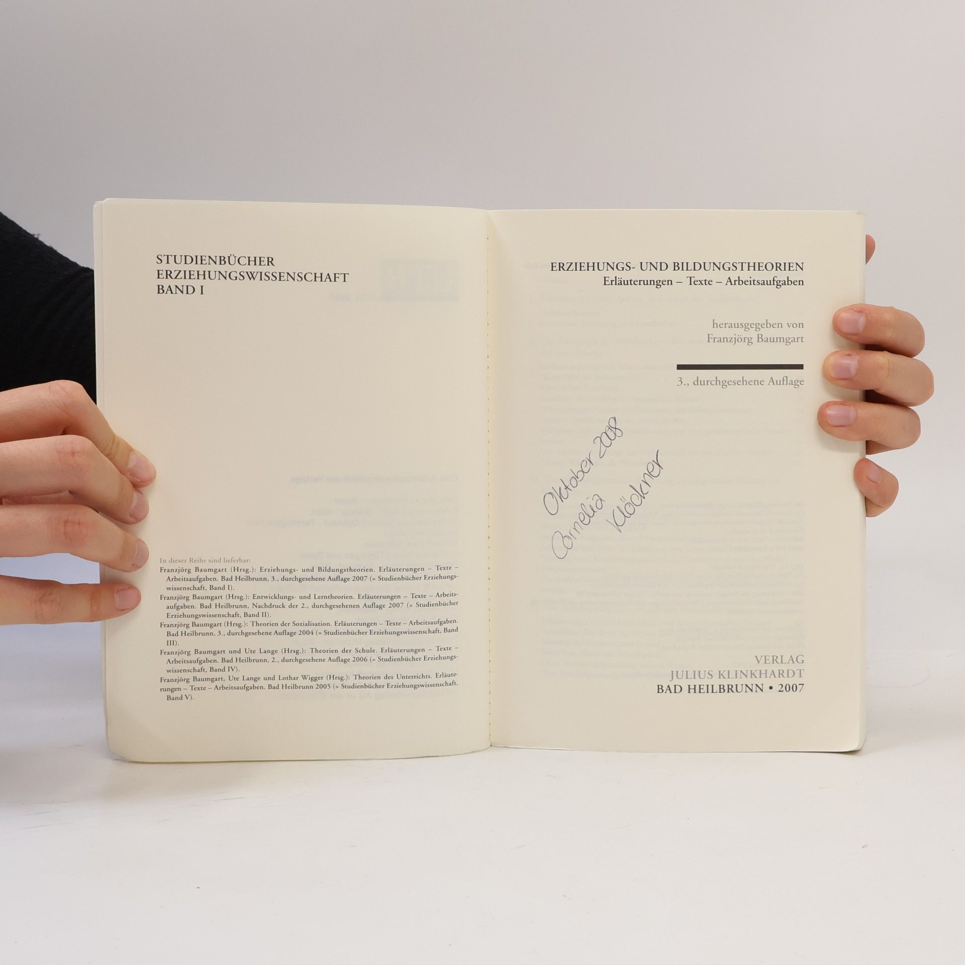 Franzjörg Baumgart Erziehungs- und Bildungstheorien