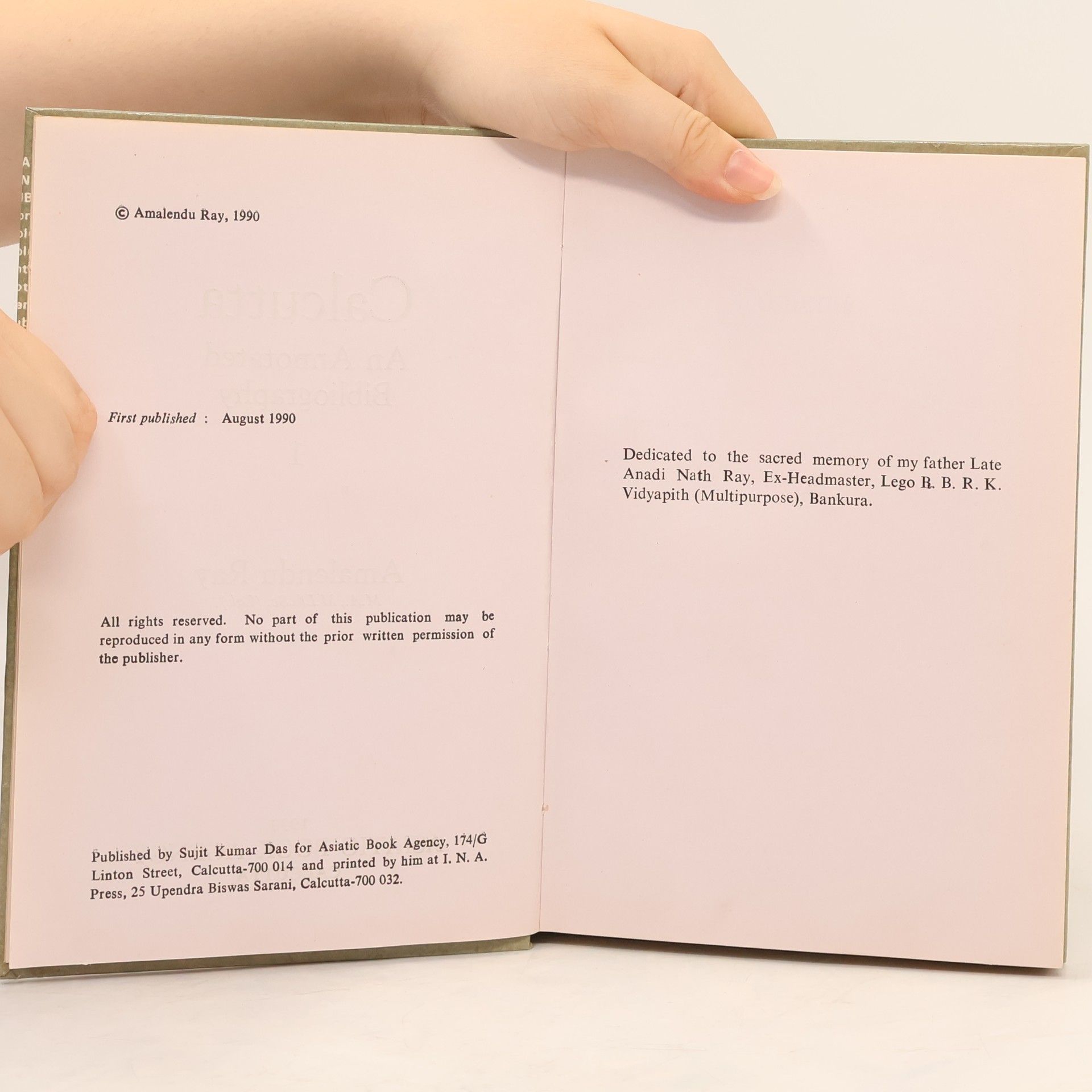 Amalendu Ray Calcutta. An Annotated Bibliography 1