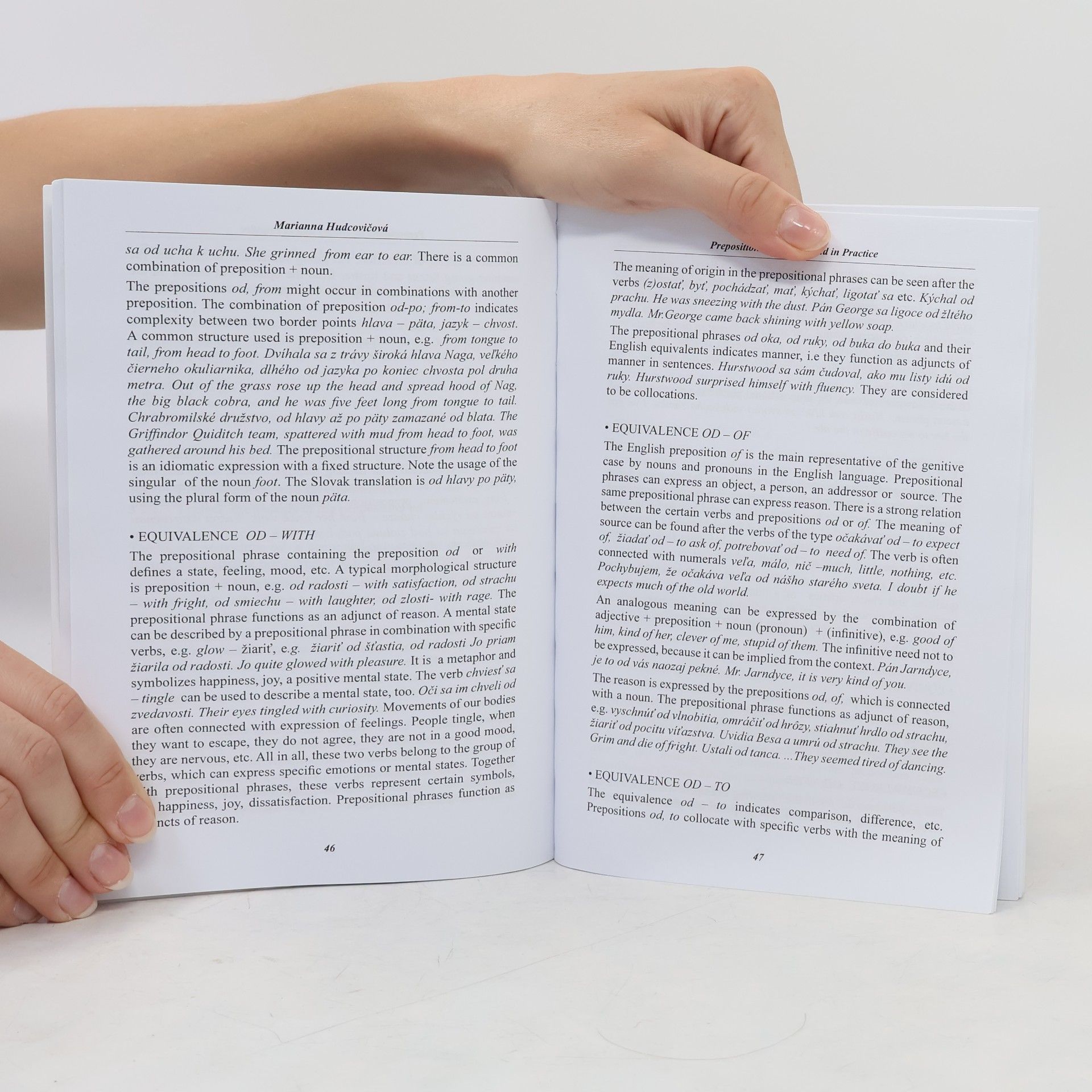 Marianna Hudcovičová Prepositions in Theory and in Practice