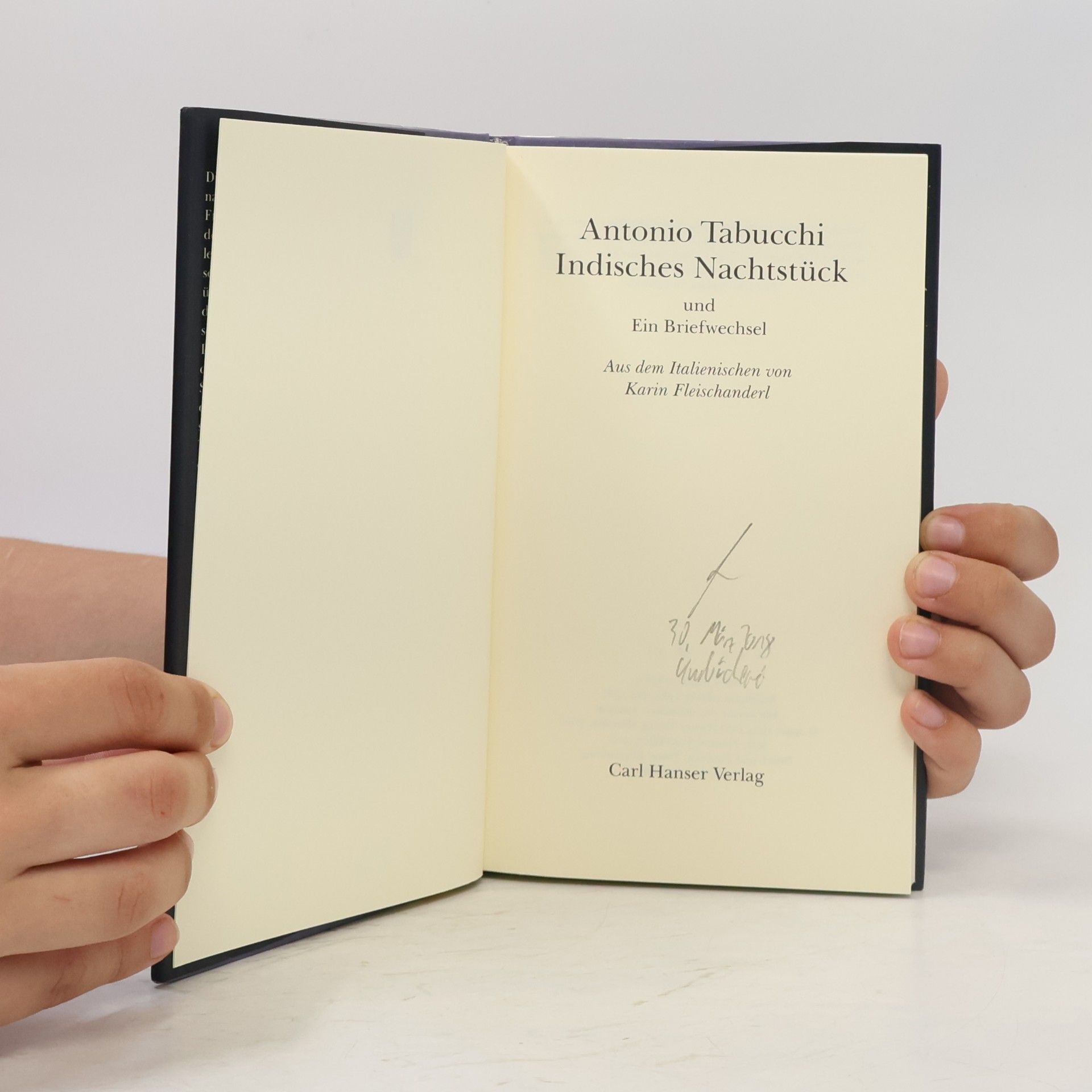Antonio Tabucchi Indisches Nachtstück und ein Briefwechsel