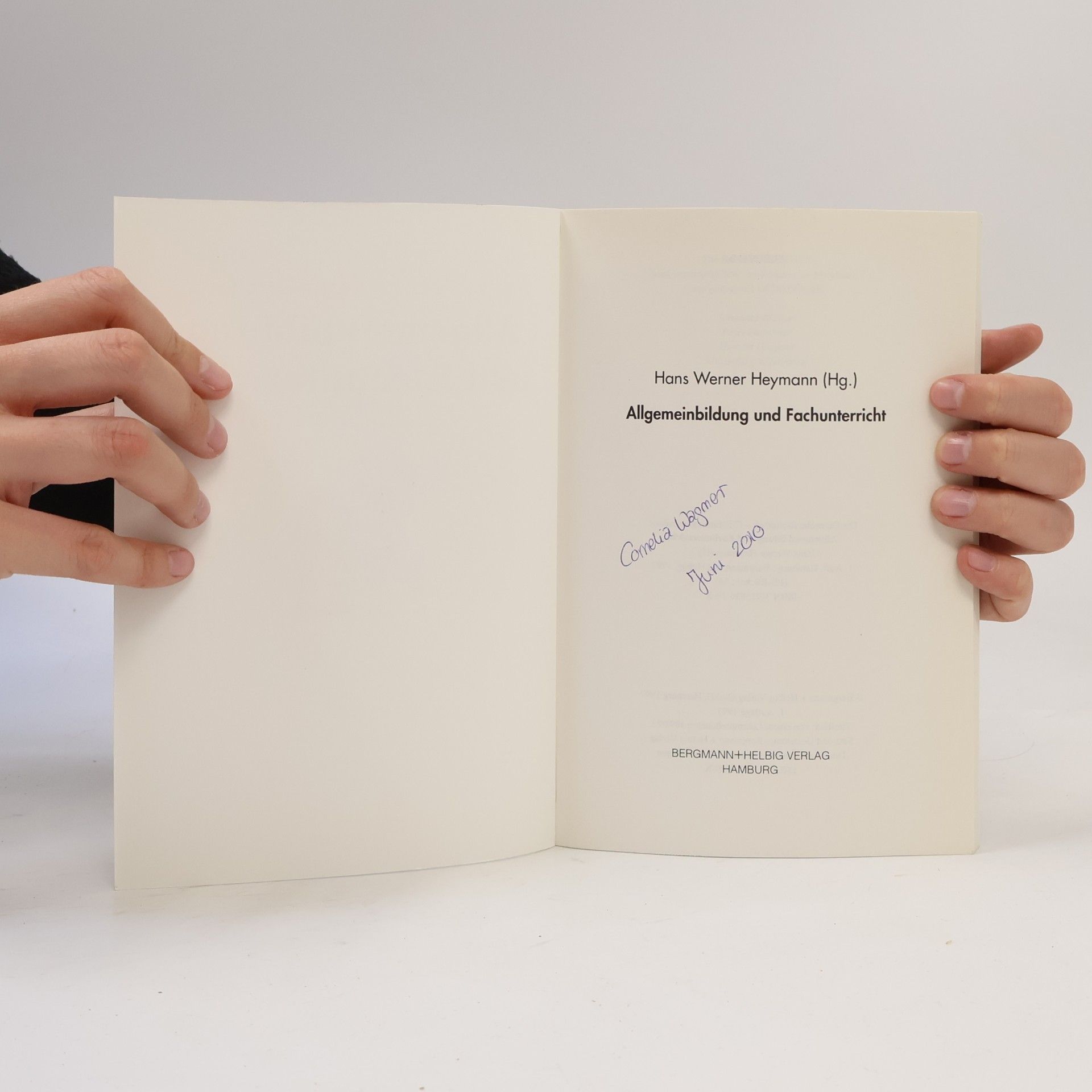 Hans Werner Heymann Allgemeinbildung und Fachunterricht