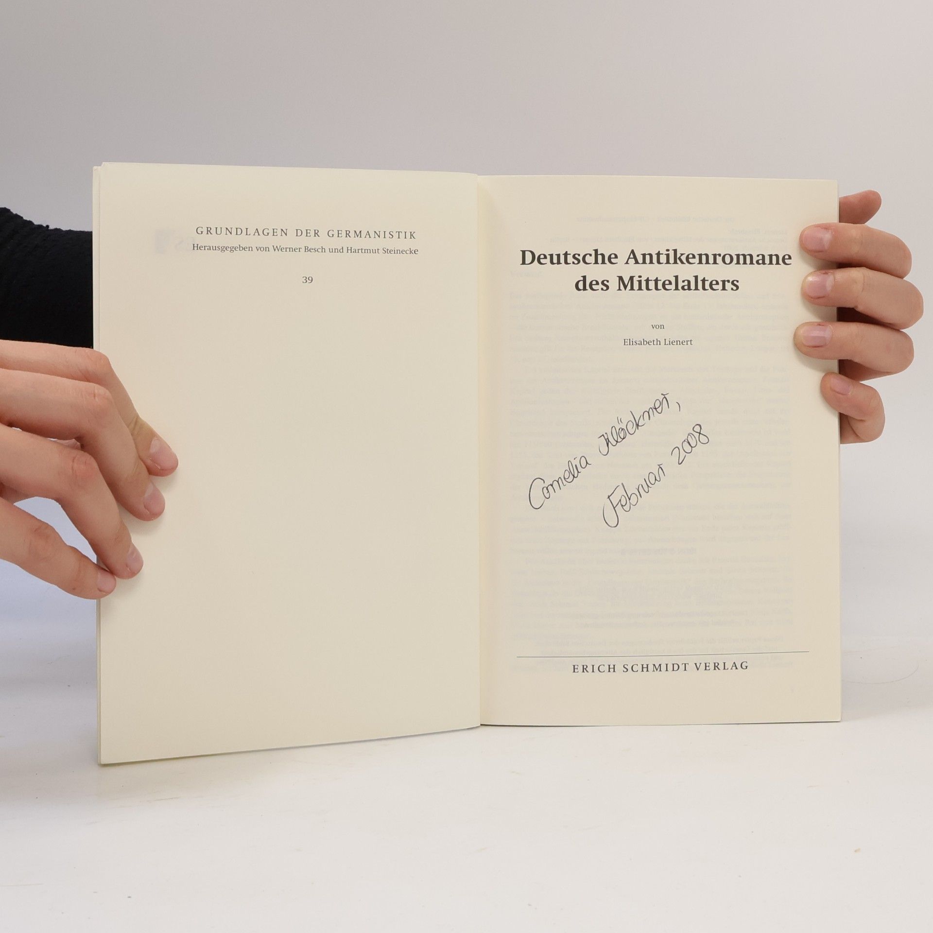 Elisabeth Lienert Grundlagen der Germanistik - 39: Deutsche Antikenromane des Mittelalters