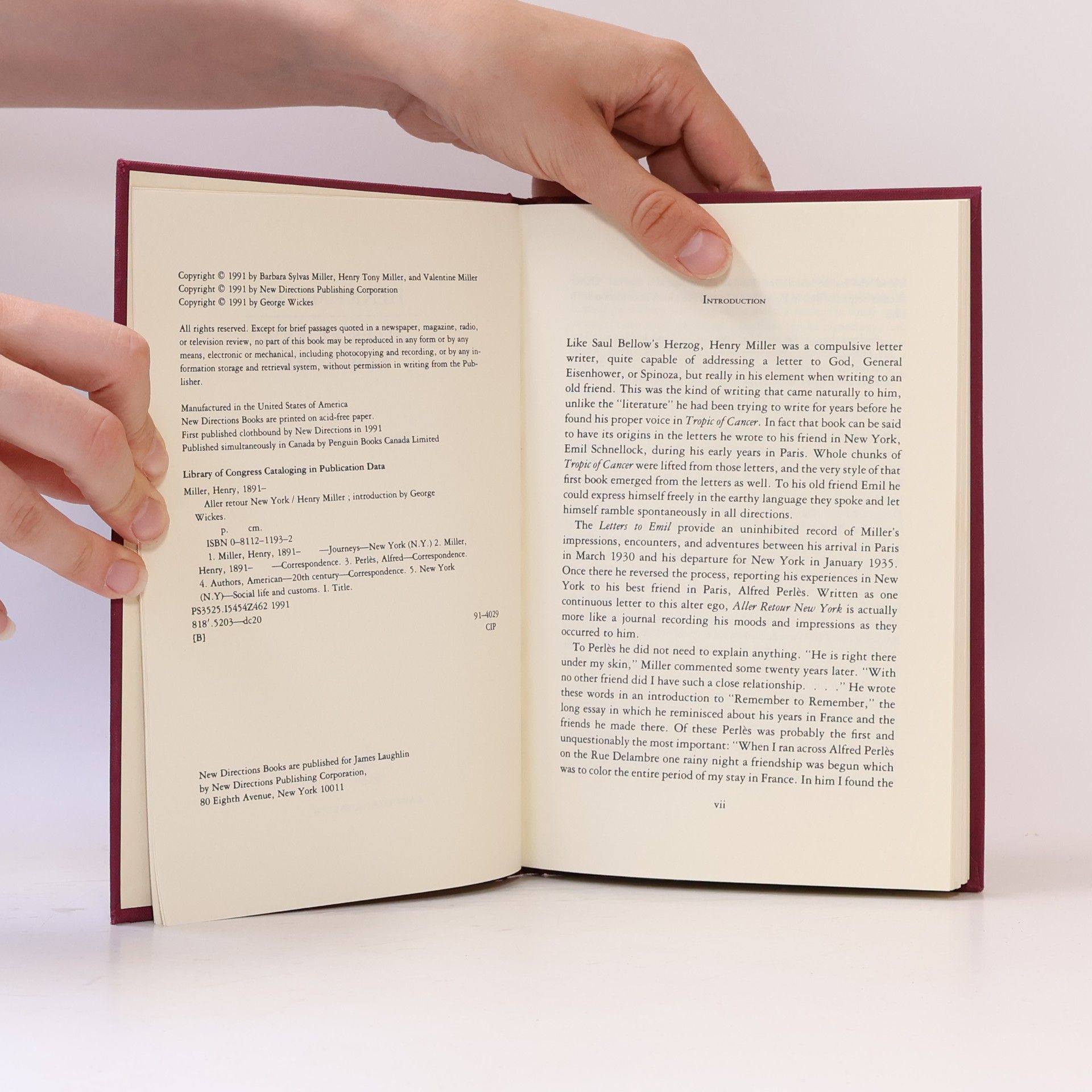 Henry Miller Aller retour New York