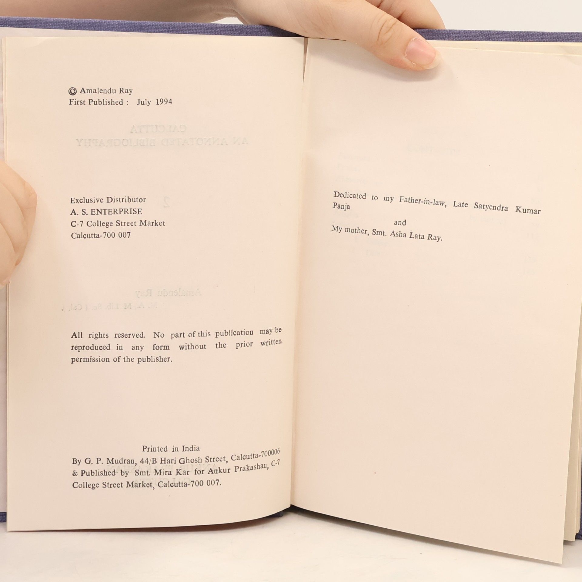 Amalendu Ray Calcutta: An Annotated Bibliography