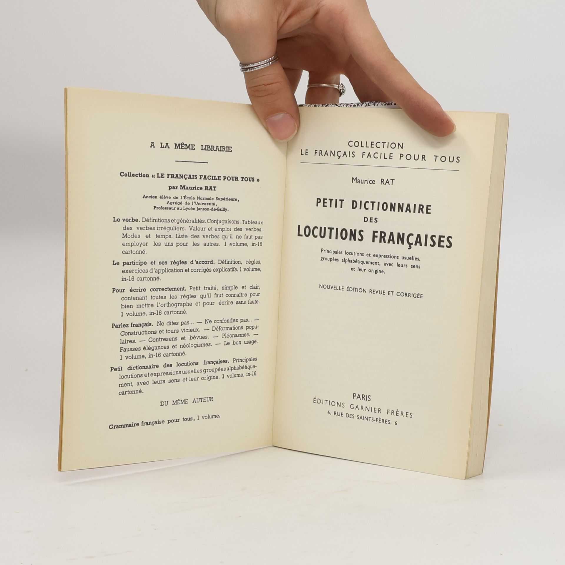 Maurice Rat Petit dictionnaire des Locutions Francaises