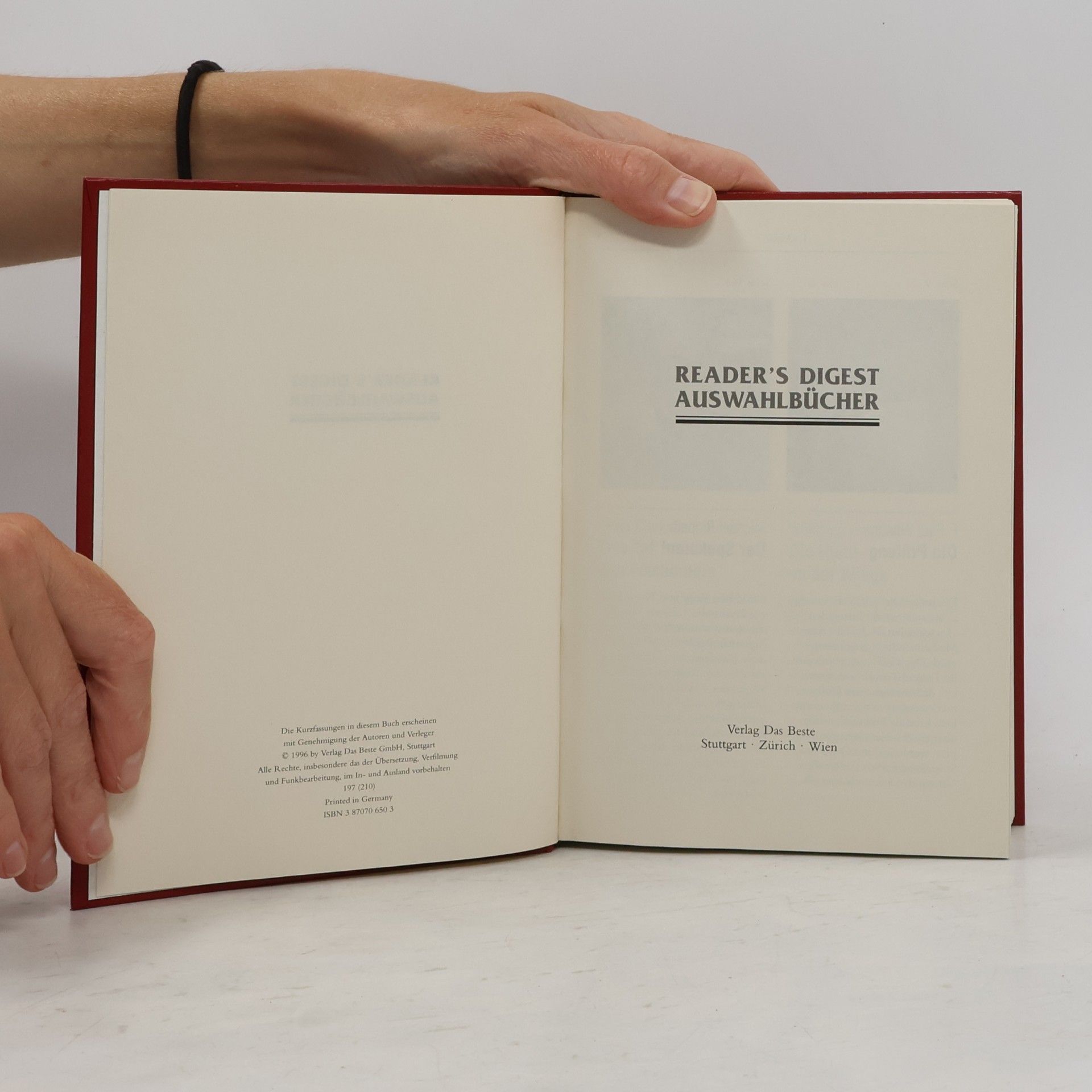 Wolfgang Hohlbein Reader's Digest Auswahlbücher: Die Prüfung. Der Spekulant. Das Tal des Fischadlers. Die Hand an der Wiege