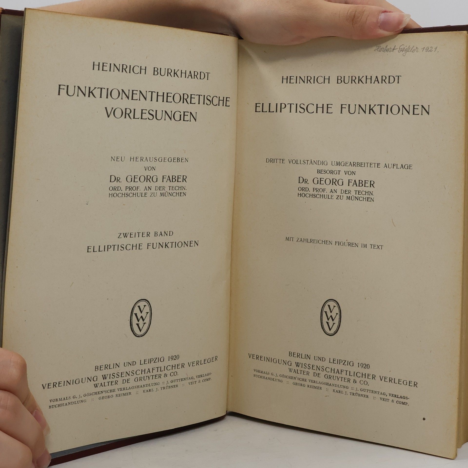 Heinrich Burkhardt Funktionentheoretische Vorlesungen 2