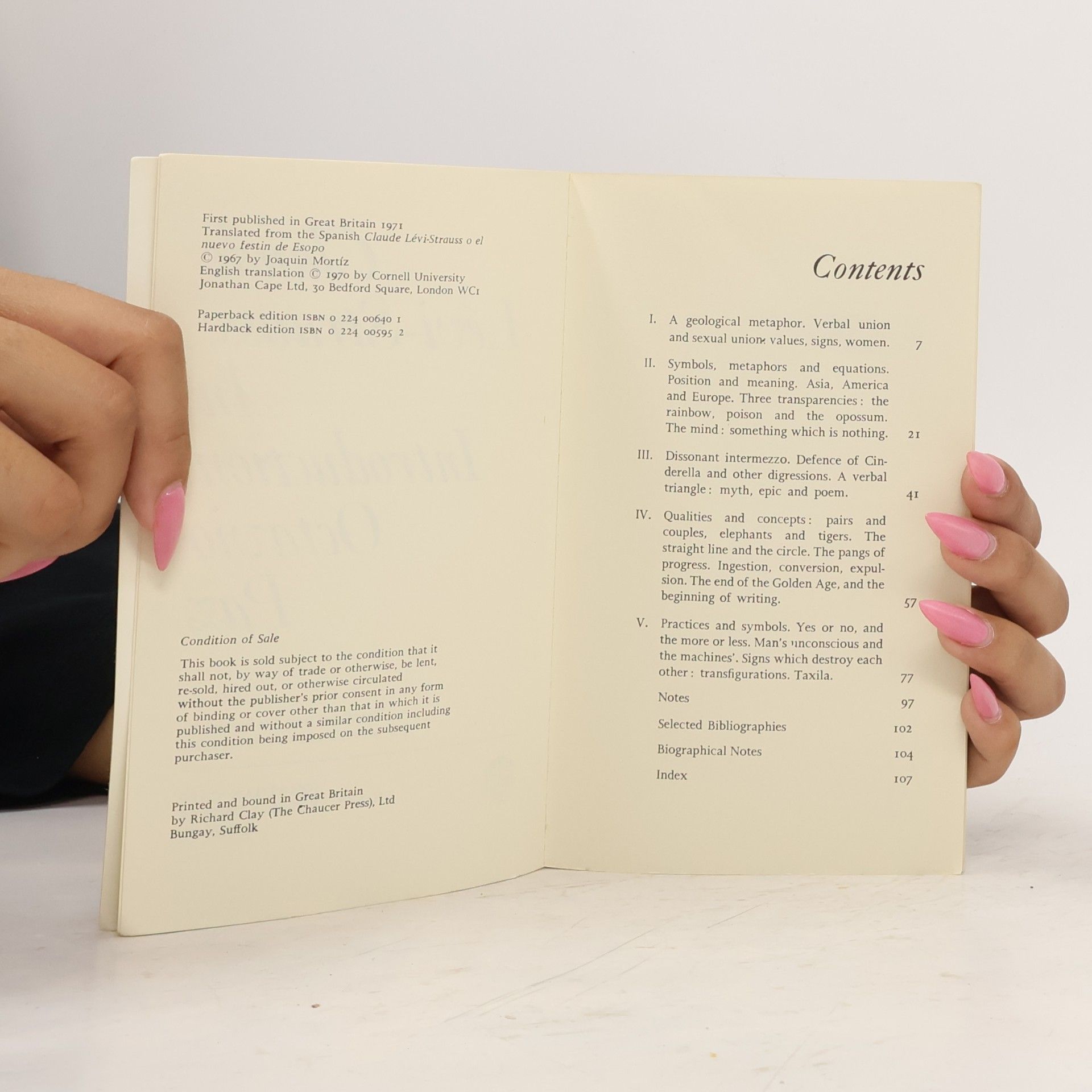 Octavio Paz Lozano Cape Editions: Claude Lévi-Strauss
