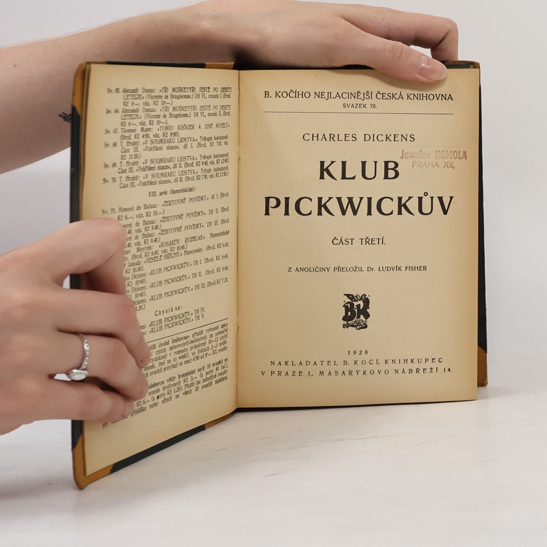 Charles Dickens Klub Pickwickův. Část 3.