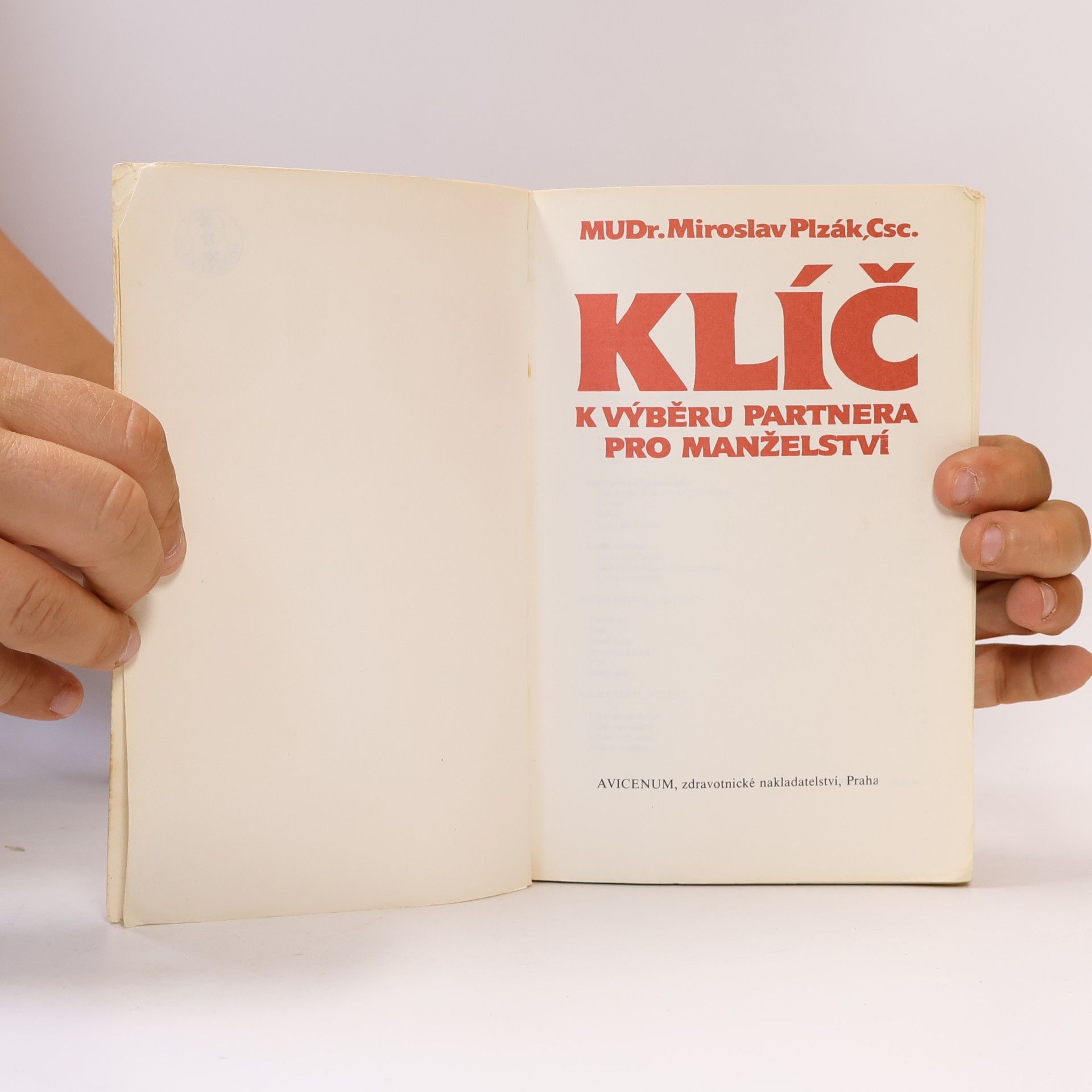 Miroslav Plzák Klíč k výběru partnera pro manželství