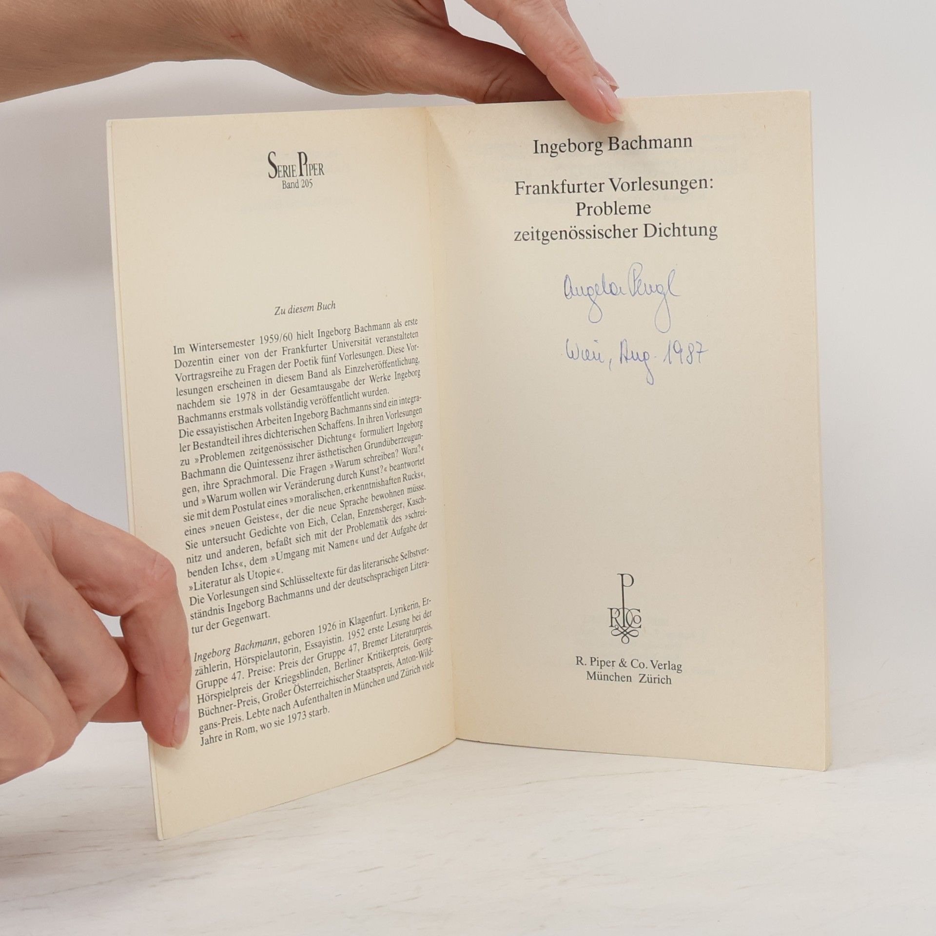 Ingeborg Bachmann Frankfurter Vorlesungen