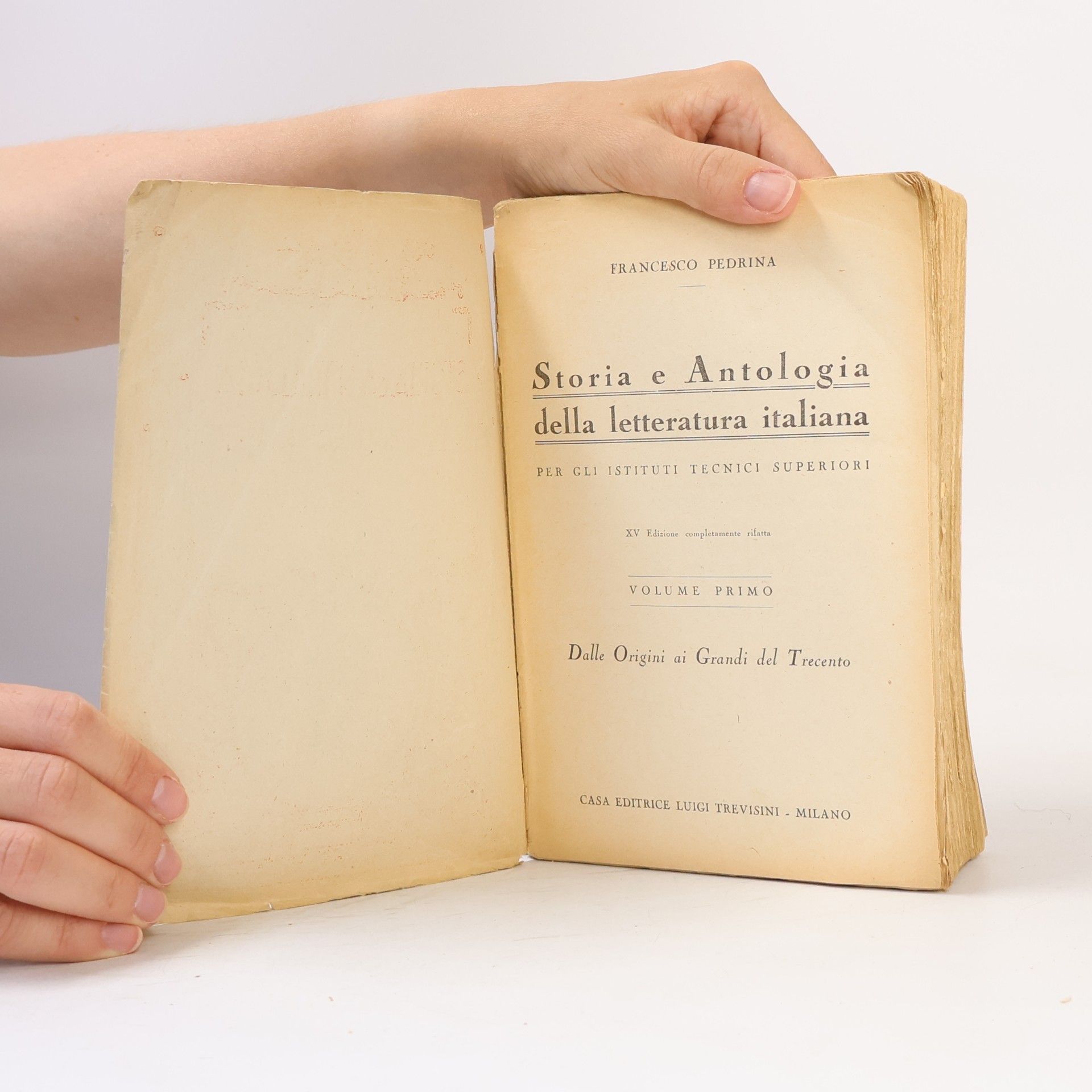 Francesco Pedrina Storia e Antologia della letteratura italiana I