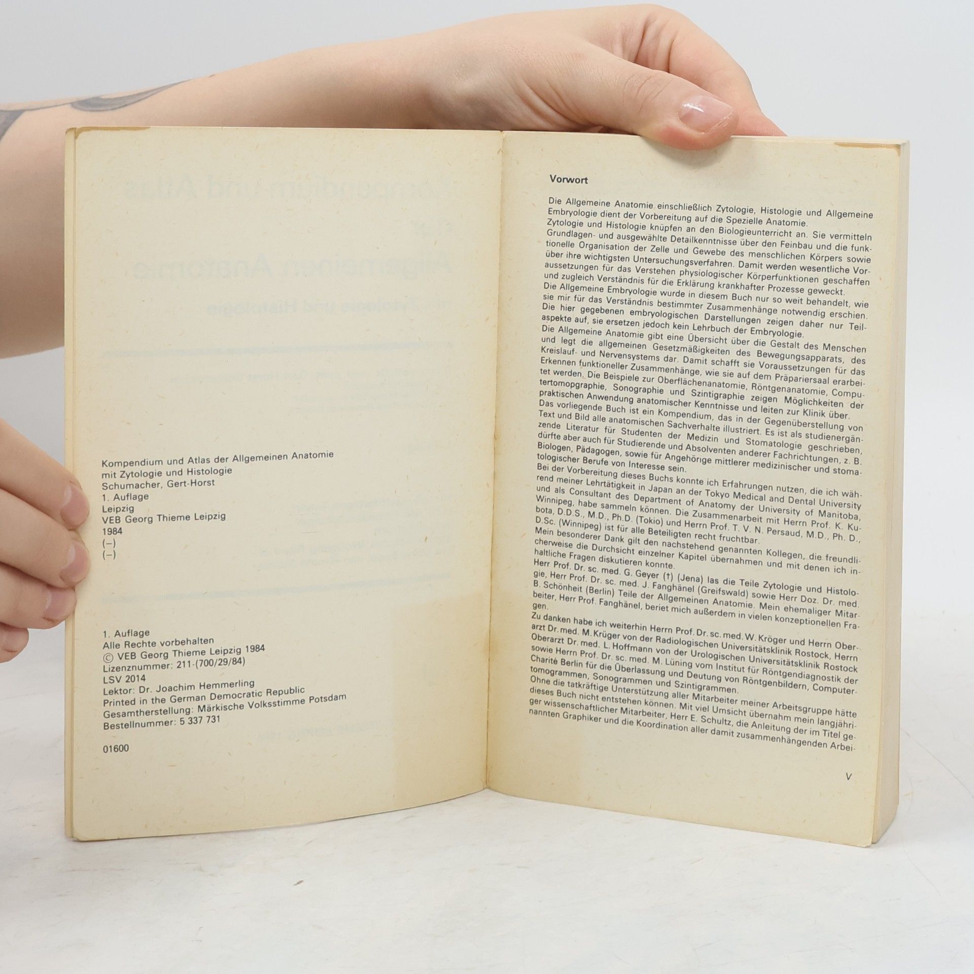 Gert-Horst Schumacher Kompendium und Atlas der allgemeinen Anatomie mit Zytologie und Histologie