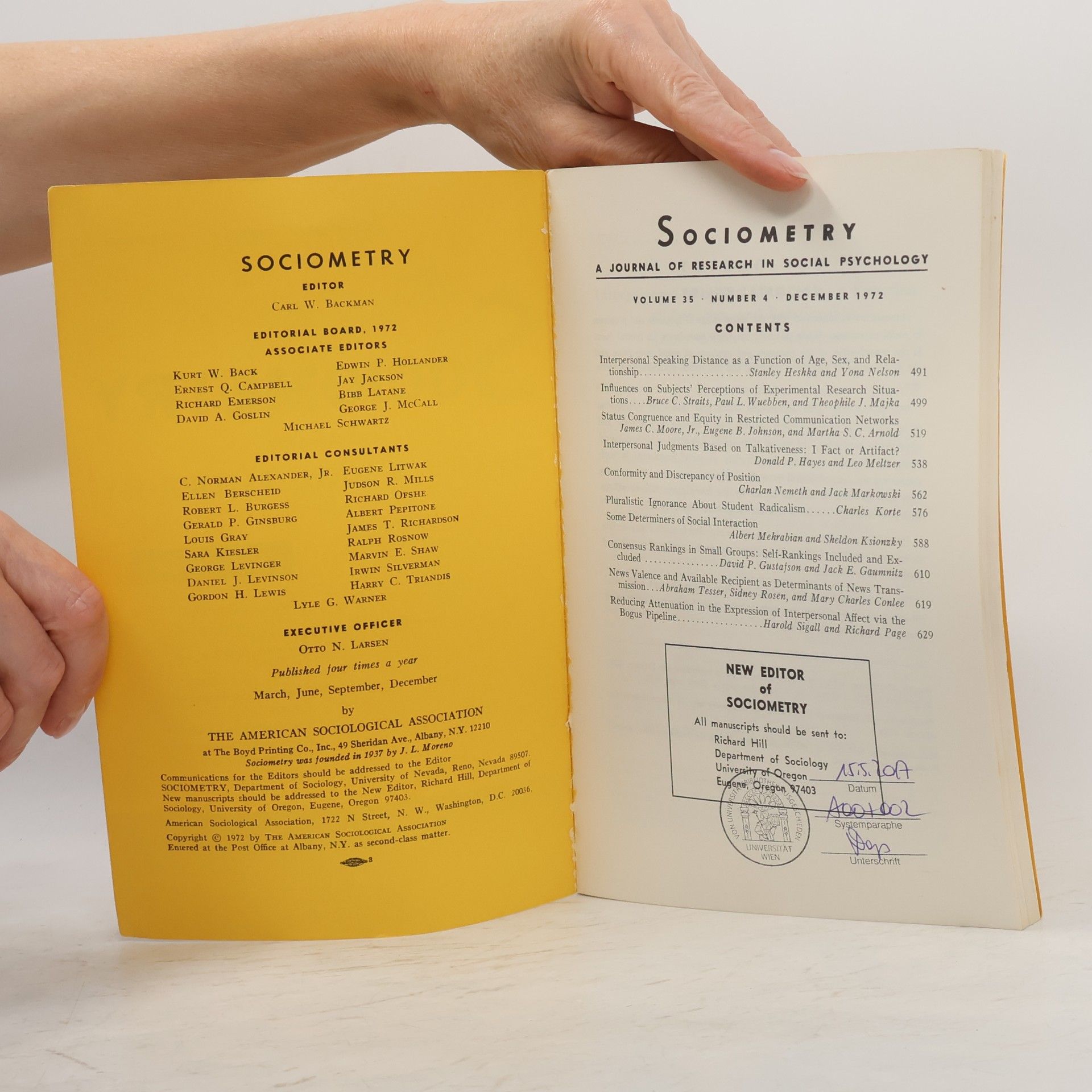 Various authors Sociometry 35