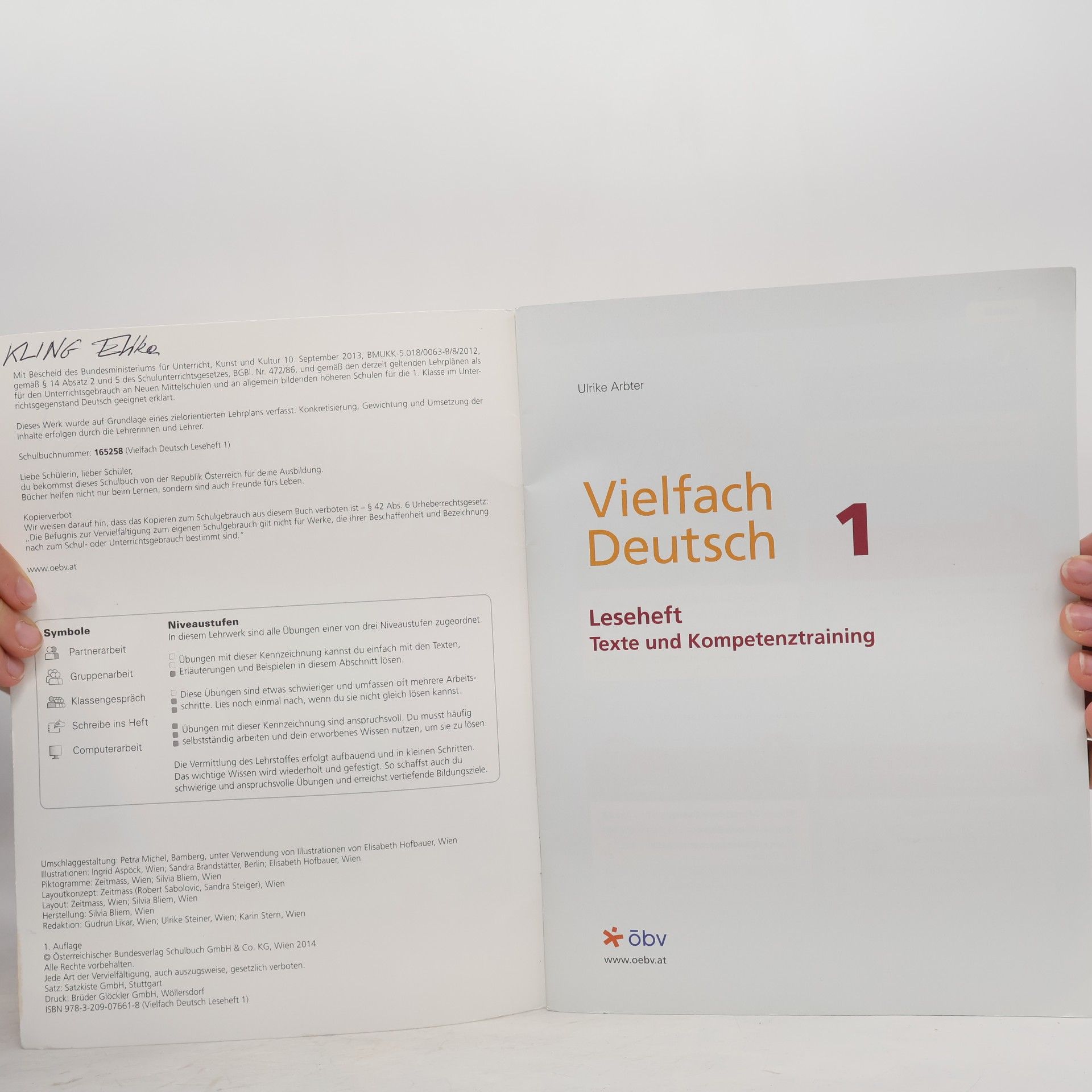 Ulrike Arbter Vielfach Deutsch. 1 : Leseheft : Texte und Kompetenztraining