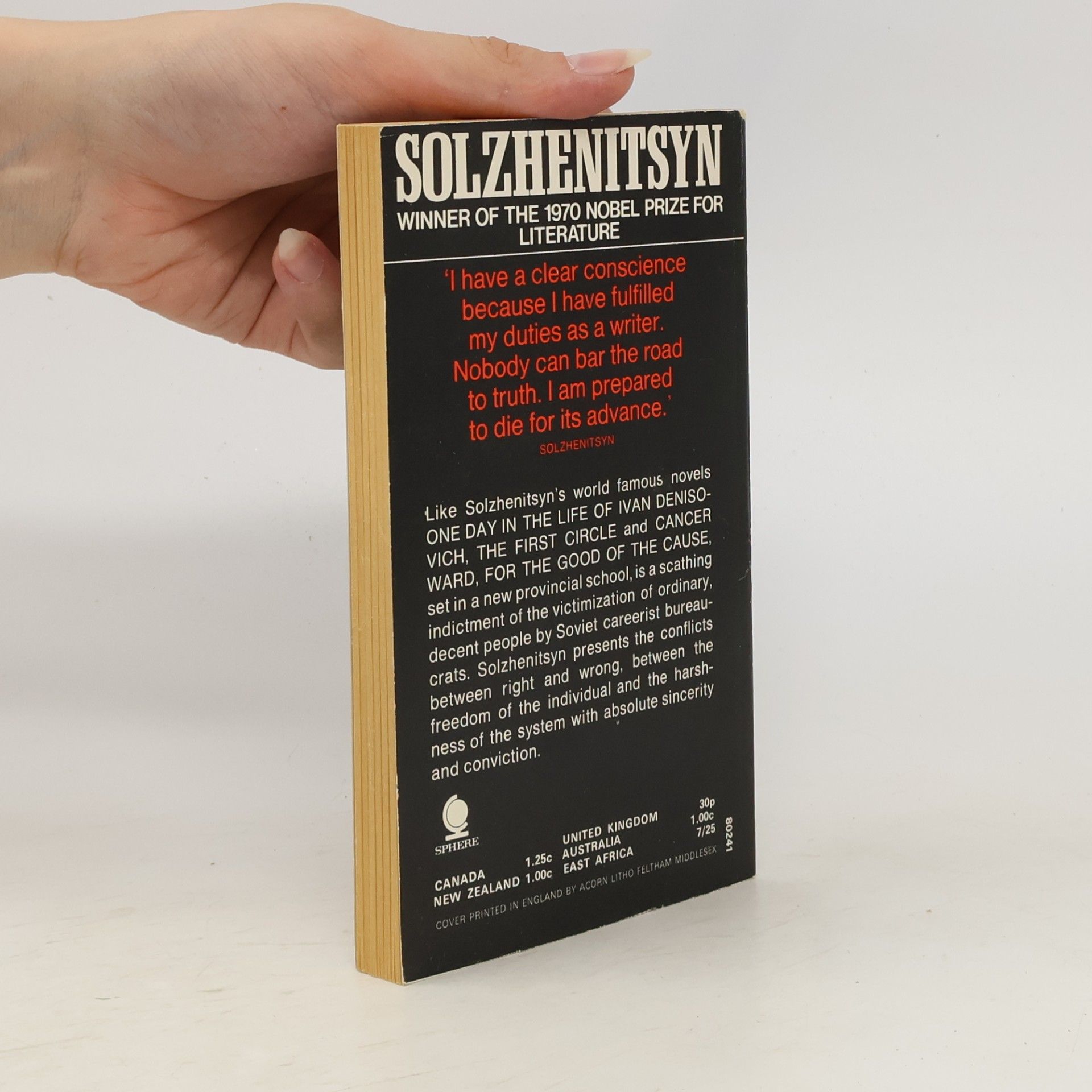 Solzhenitsyn Alexander For the Good of the Cause