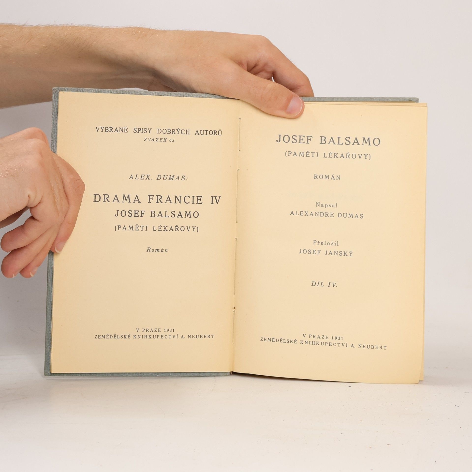 Alexandre Dumas starší Josef Balsamo. Díl IV
