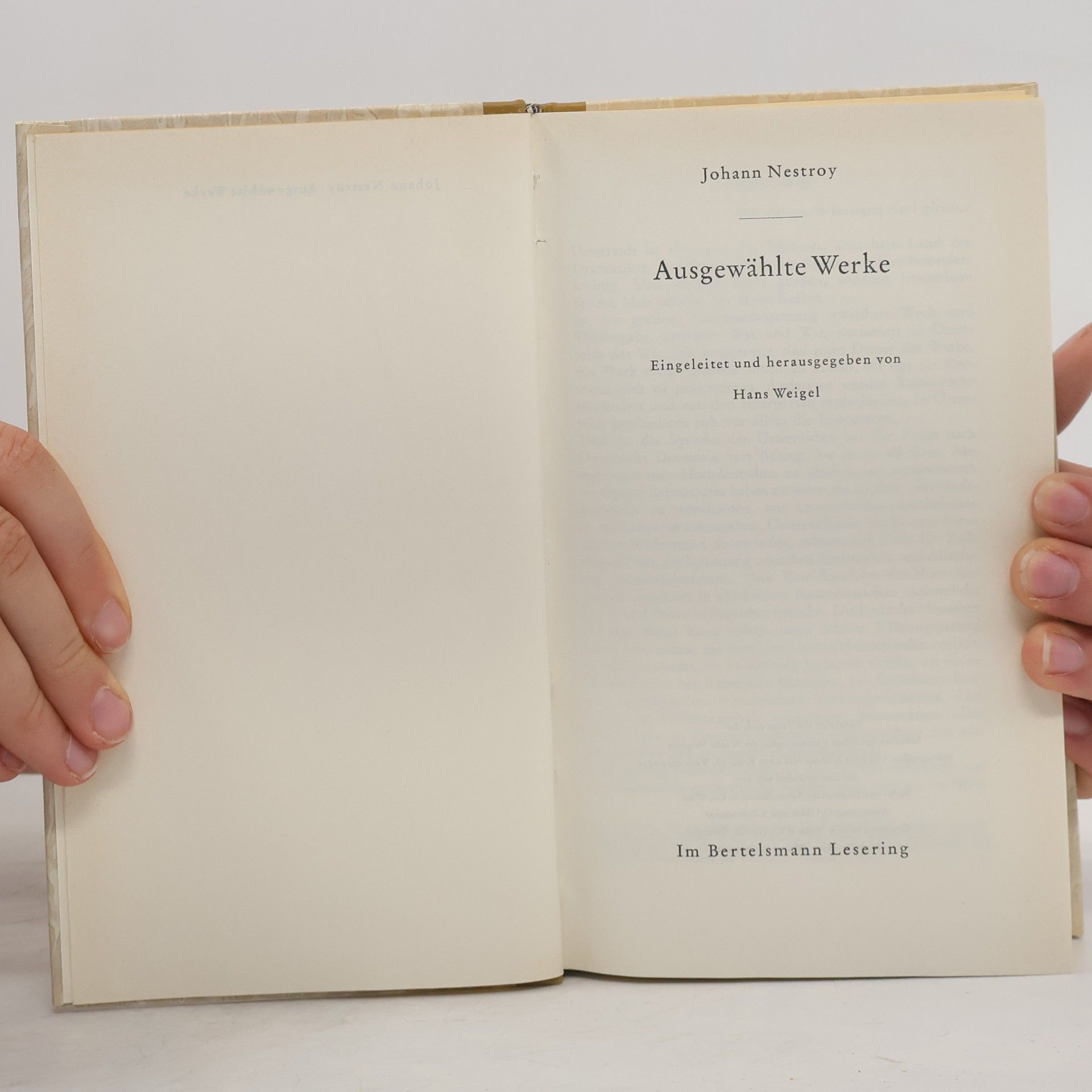 Johann Nestroy Ausgewählte Werke