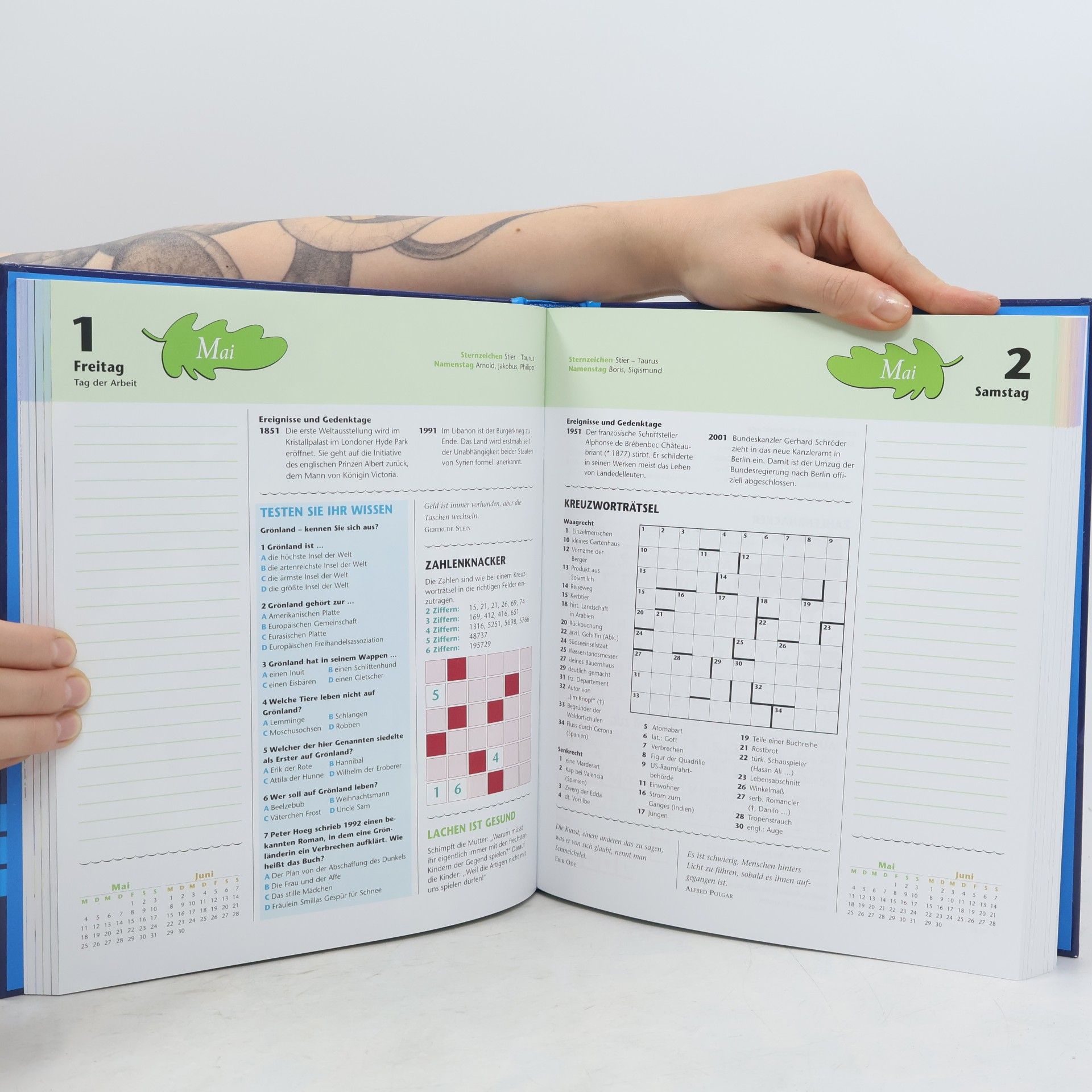 Almanach 2026: 365 Tage Rätsel Spiele Weisheiten