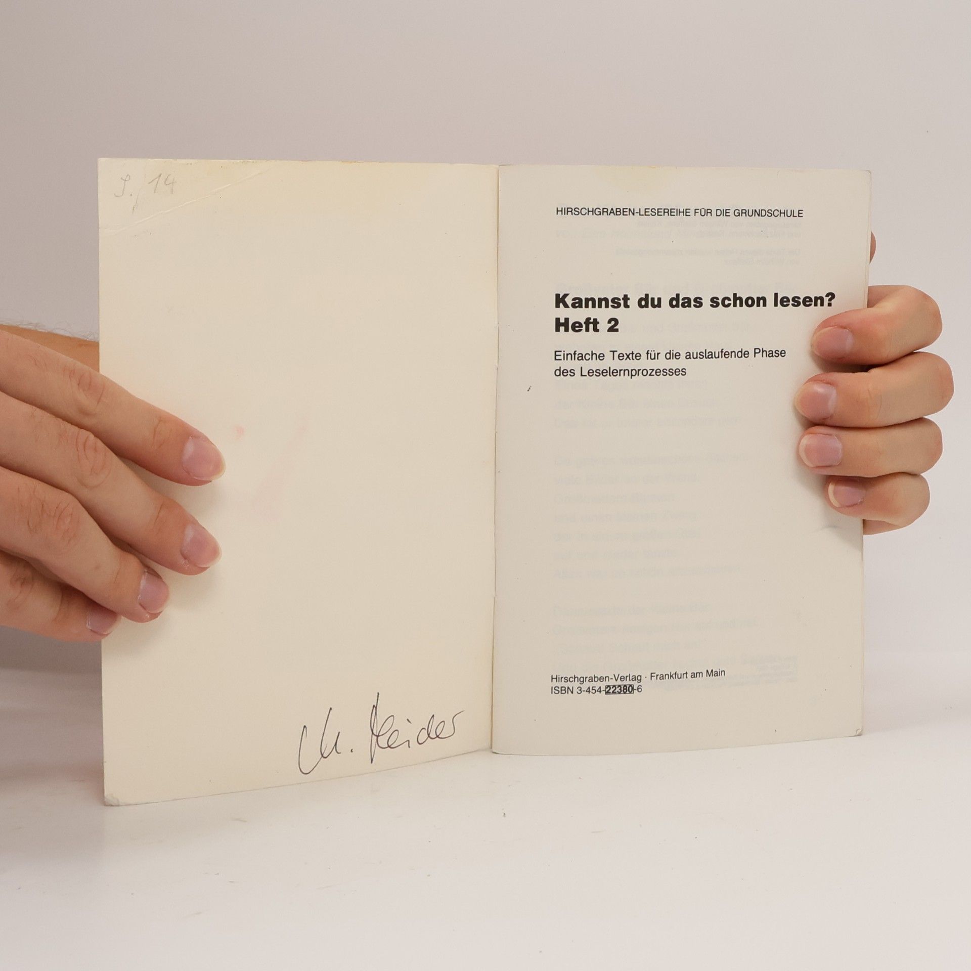 Hirschgraben-Lesereihe - 2: Kannst du das schon lesen?