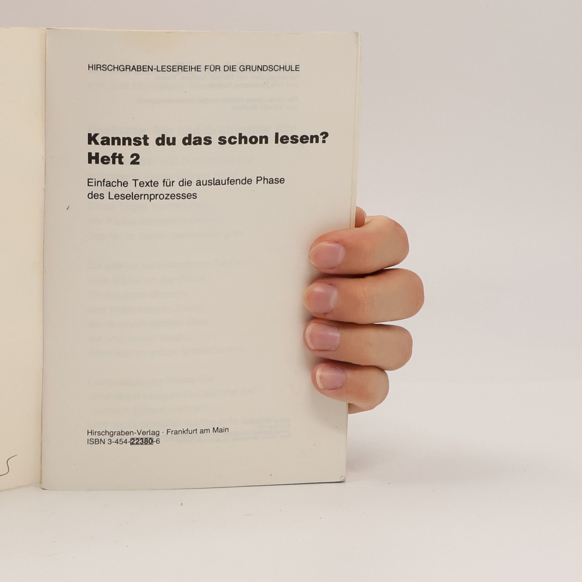 Hirschgraben-Lesereihe - 2: Kannst du das schon lesen?
