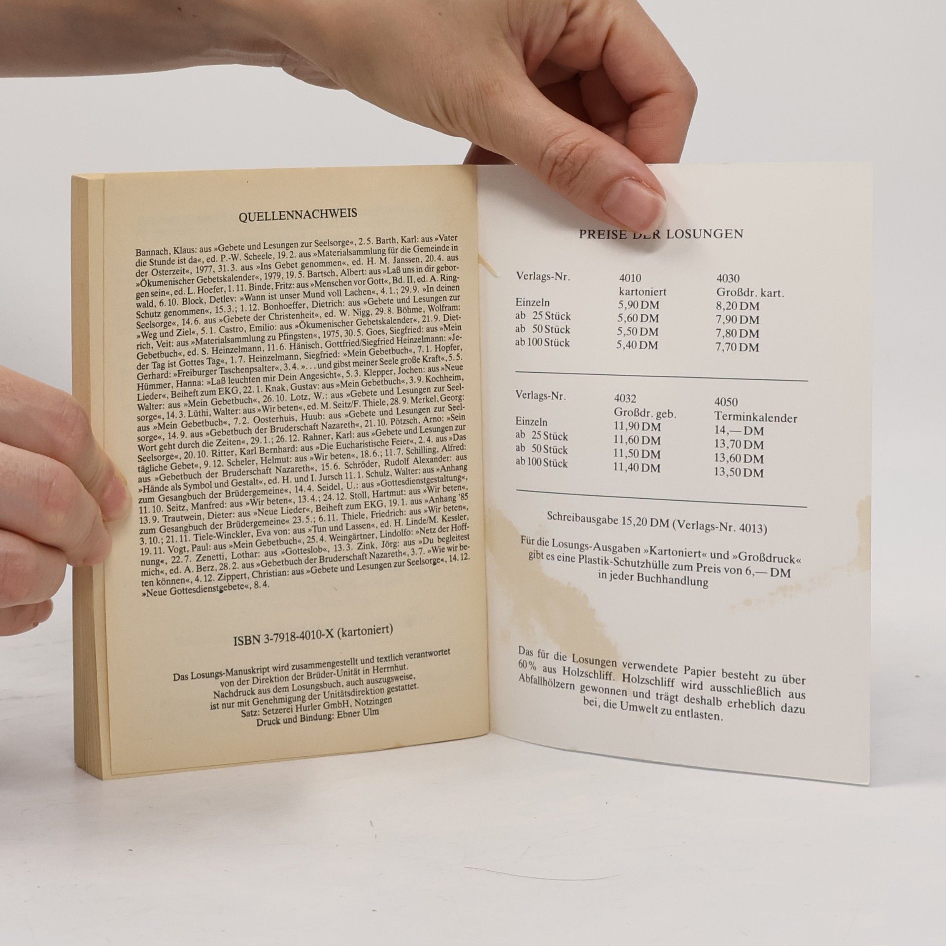 Direktion der Brüder-Unität in Herrnhut Losungen 1986