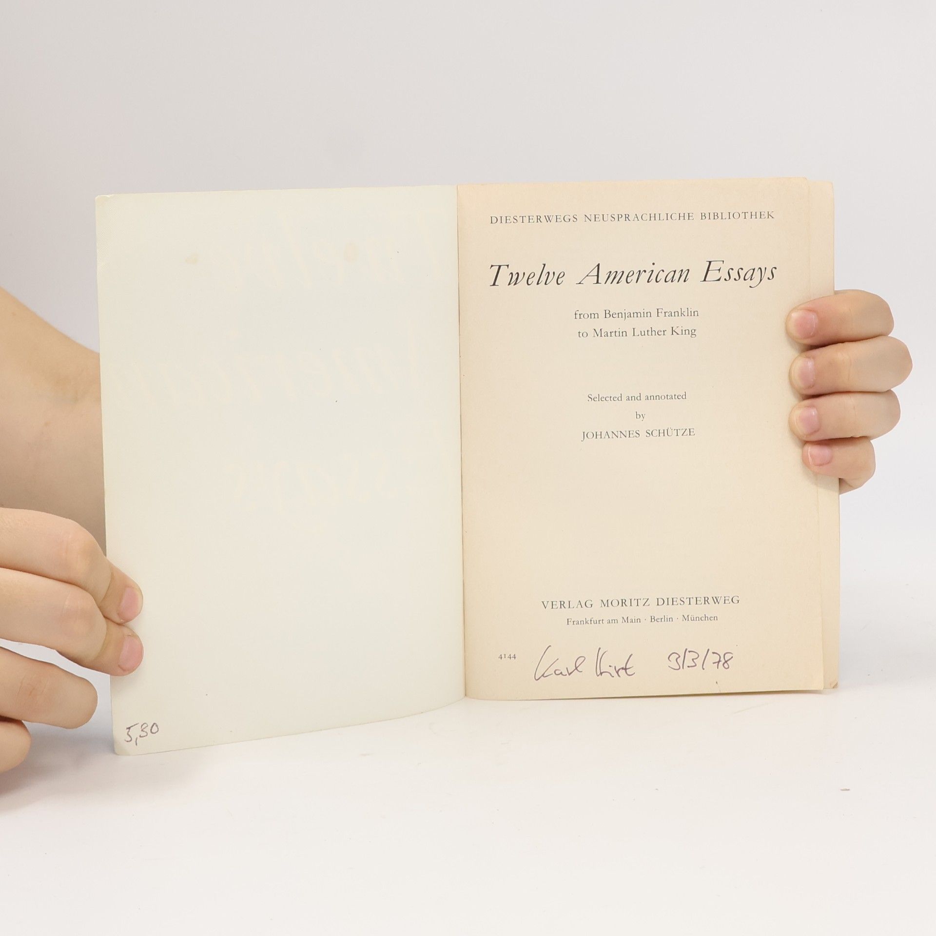 Johannes Schütze Twelve American Essays