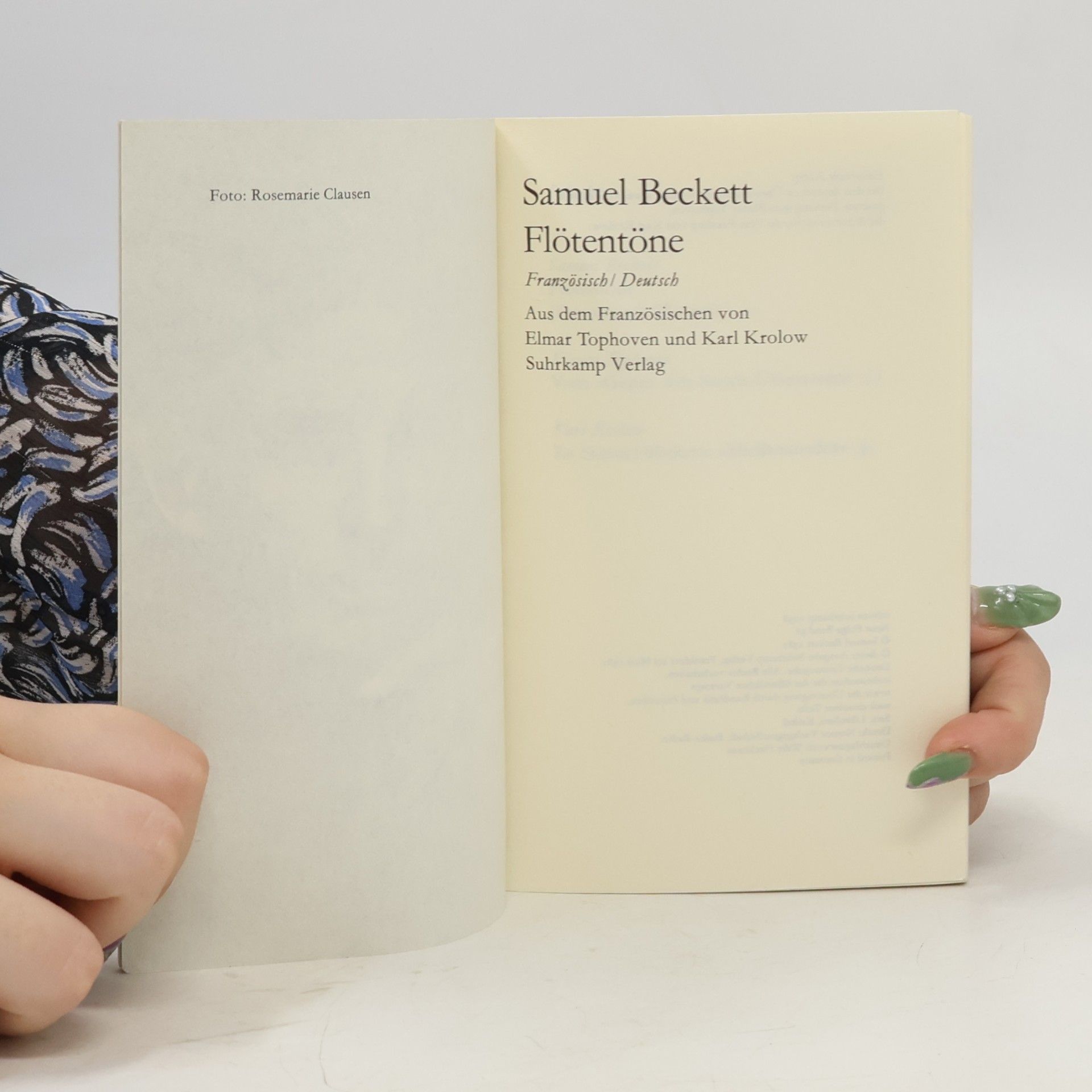 Samuel Beckett Flötentöne. Französ.-Dtsch.