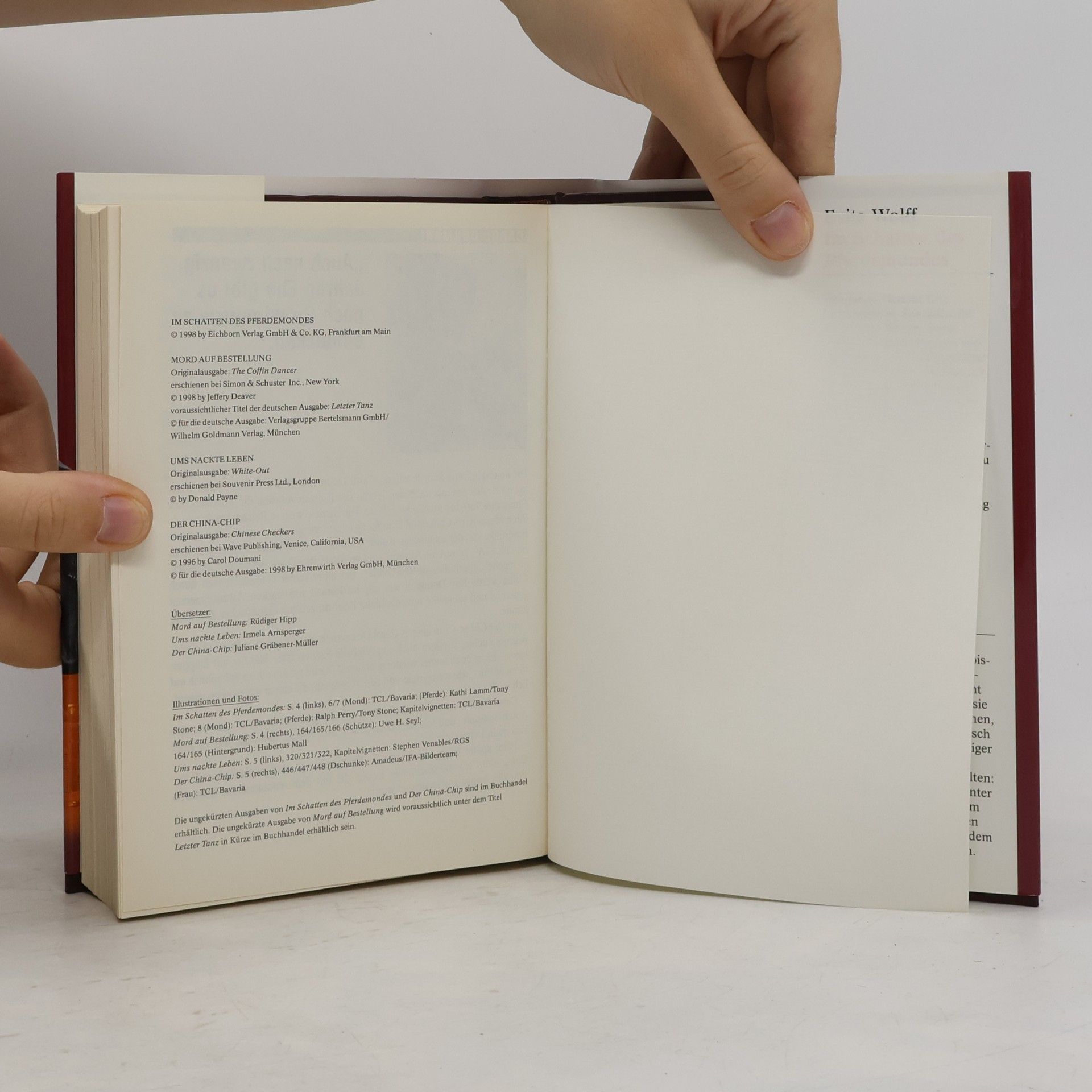 Evita Wolff Reader's Digest Auswahlbücher. Im Schatten des Pferdemondes. Mord auf Bestellung. Ums nackte Leben. Der China-Chip
